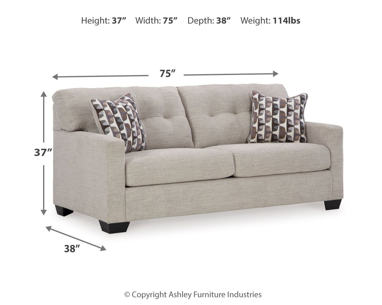 Ashley Furniture Mahoney - Sofa - Pebble - Image 4