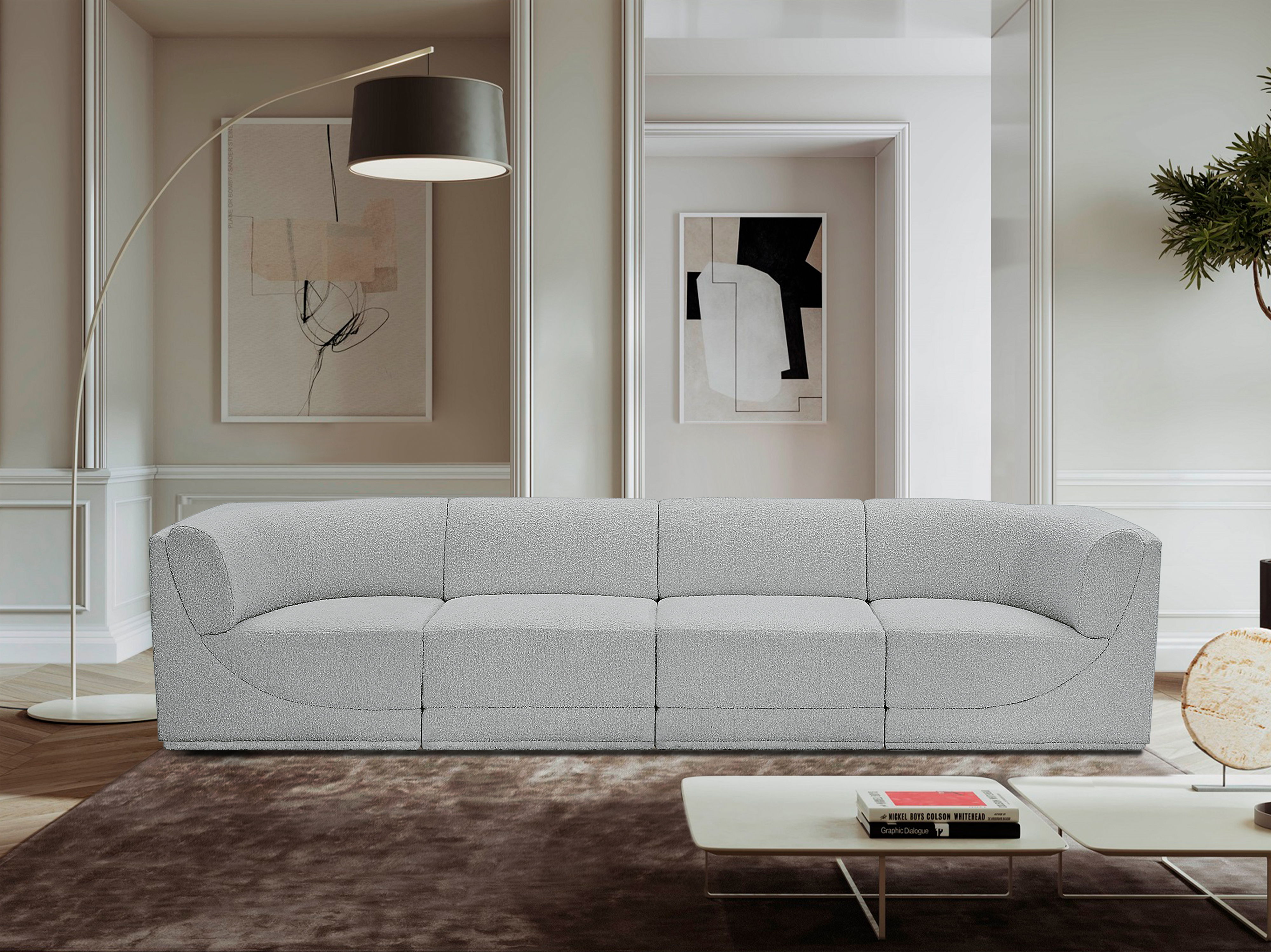 Ollie - 4 Piece Modular Sofa - Gray