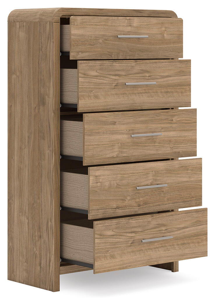 Ashley Furniture Gramburg - Five Drawer Chest - Warm Natural Brown - Image 4
