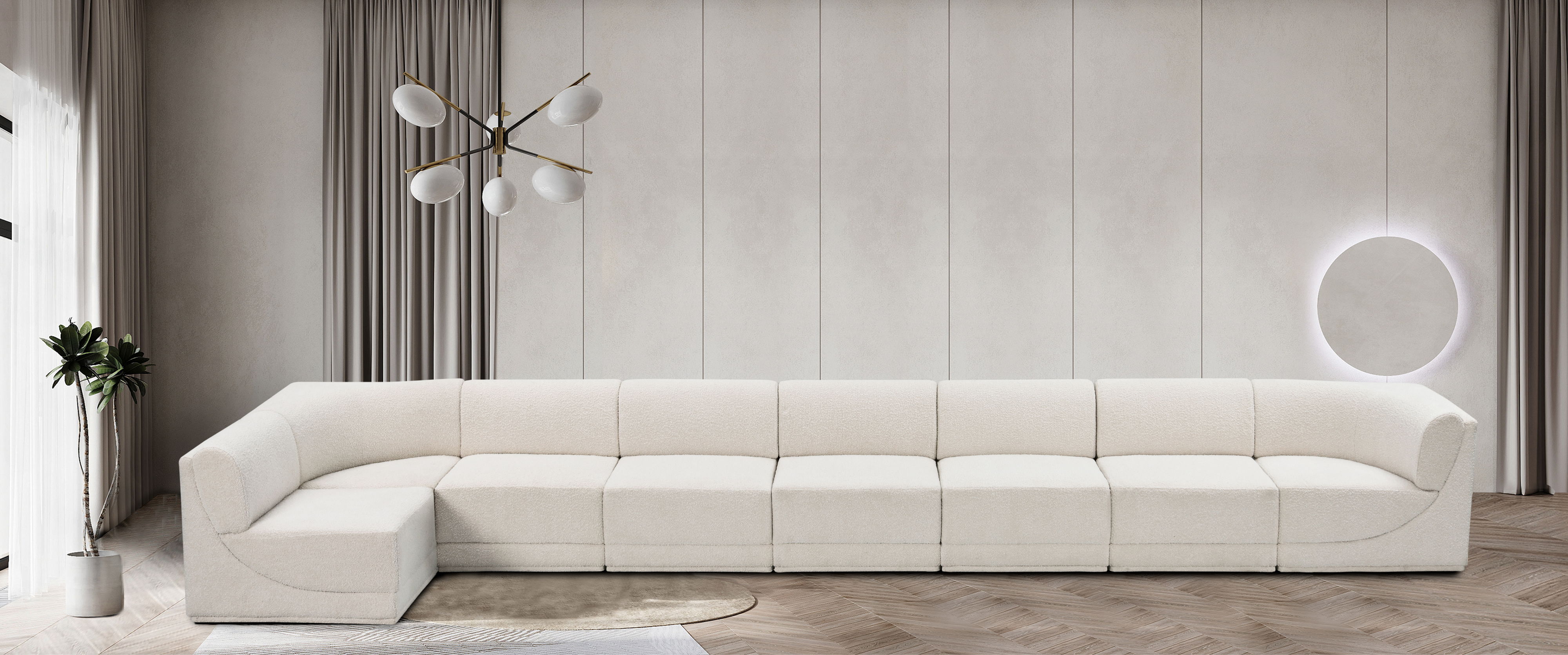 Ollie - 8 Piece Modular Sectional - Cream