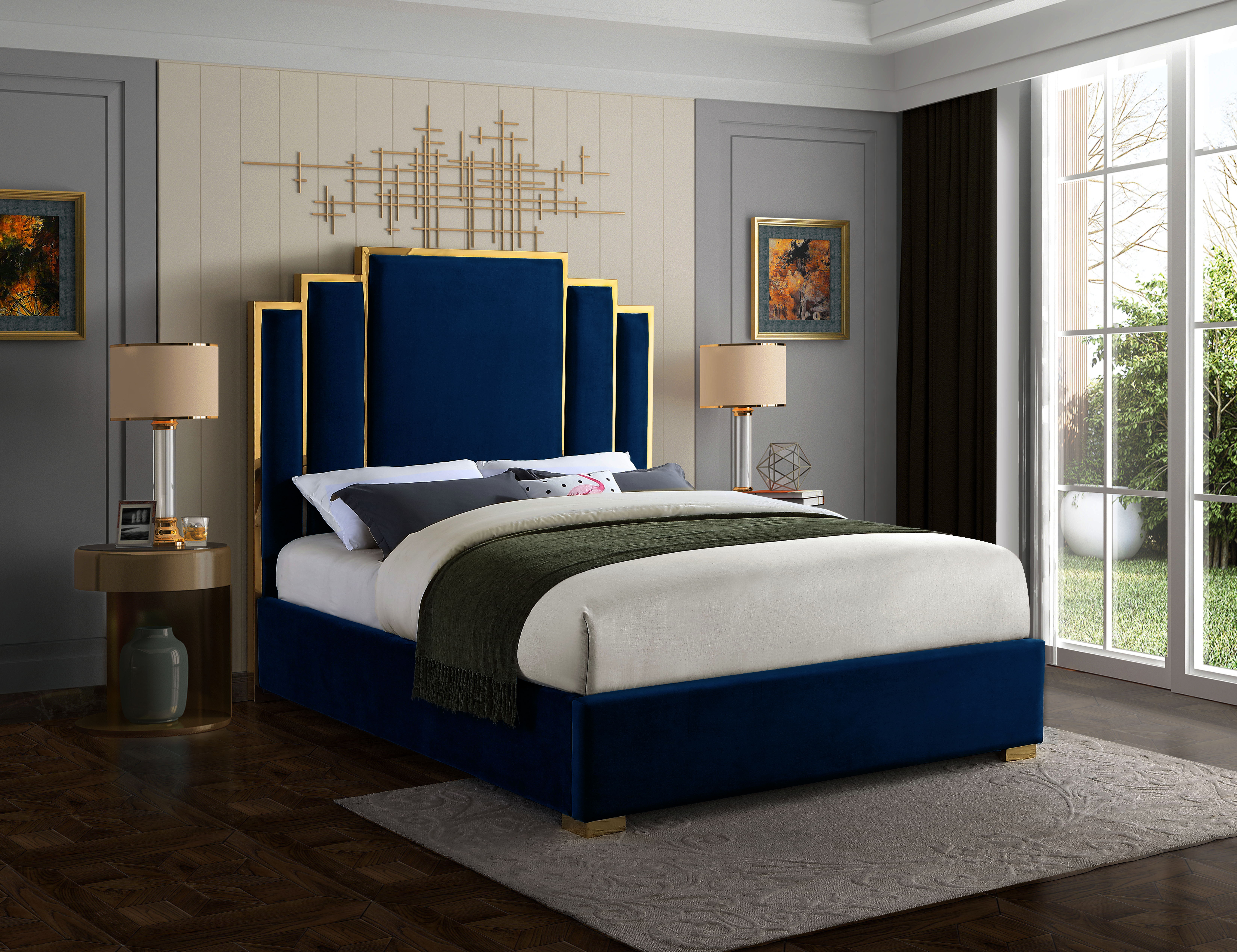 Hugo - Queen Bed - Navy