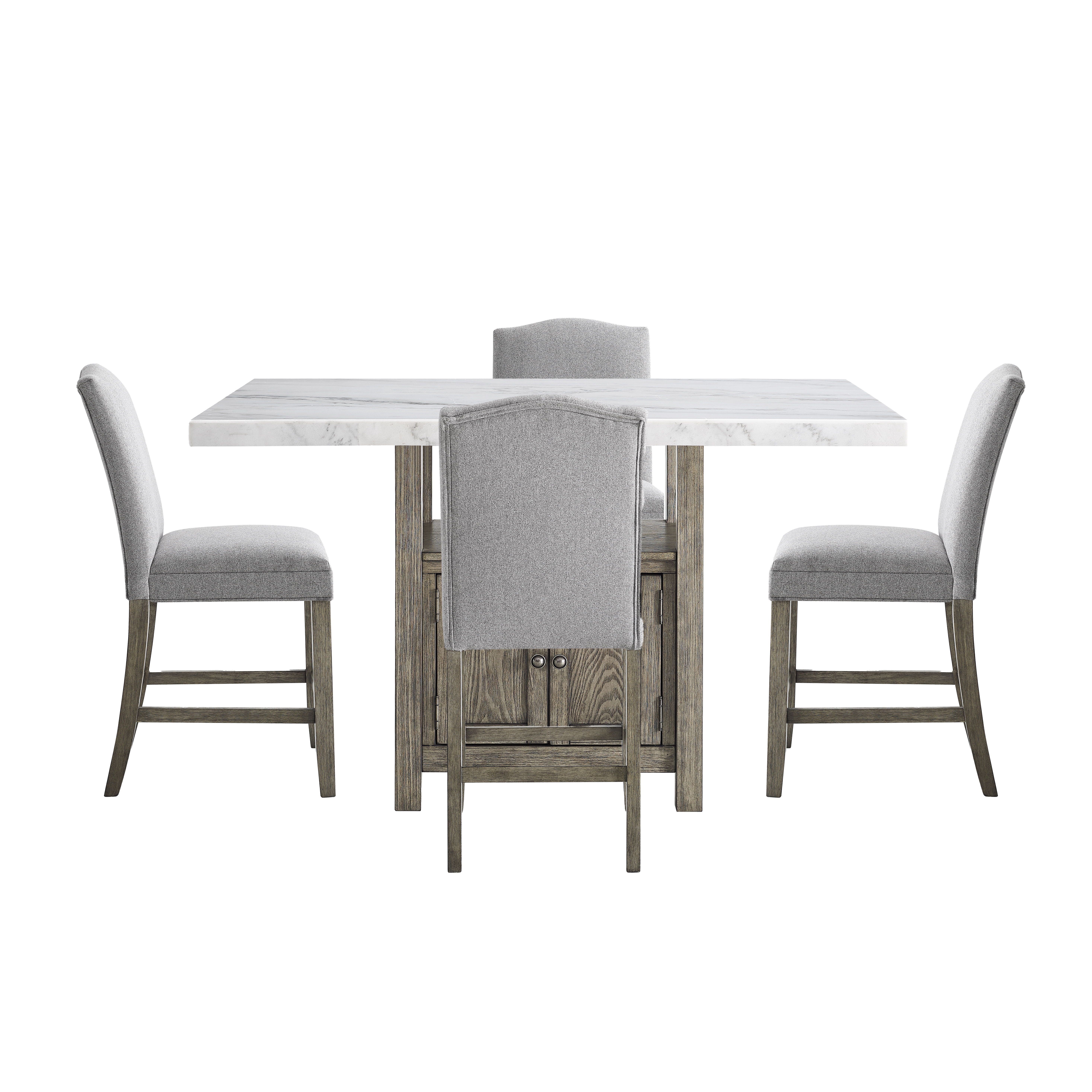 Grayson - 5 Piece Counter Height Set - White