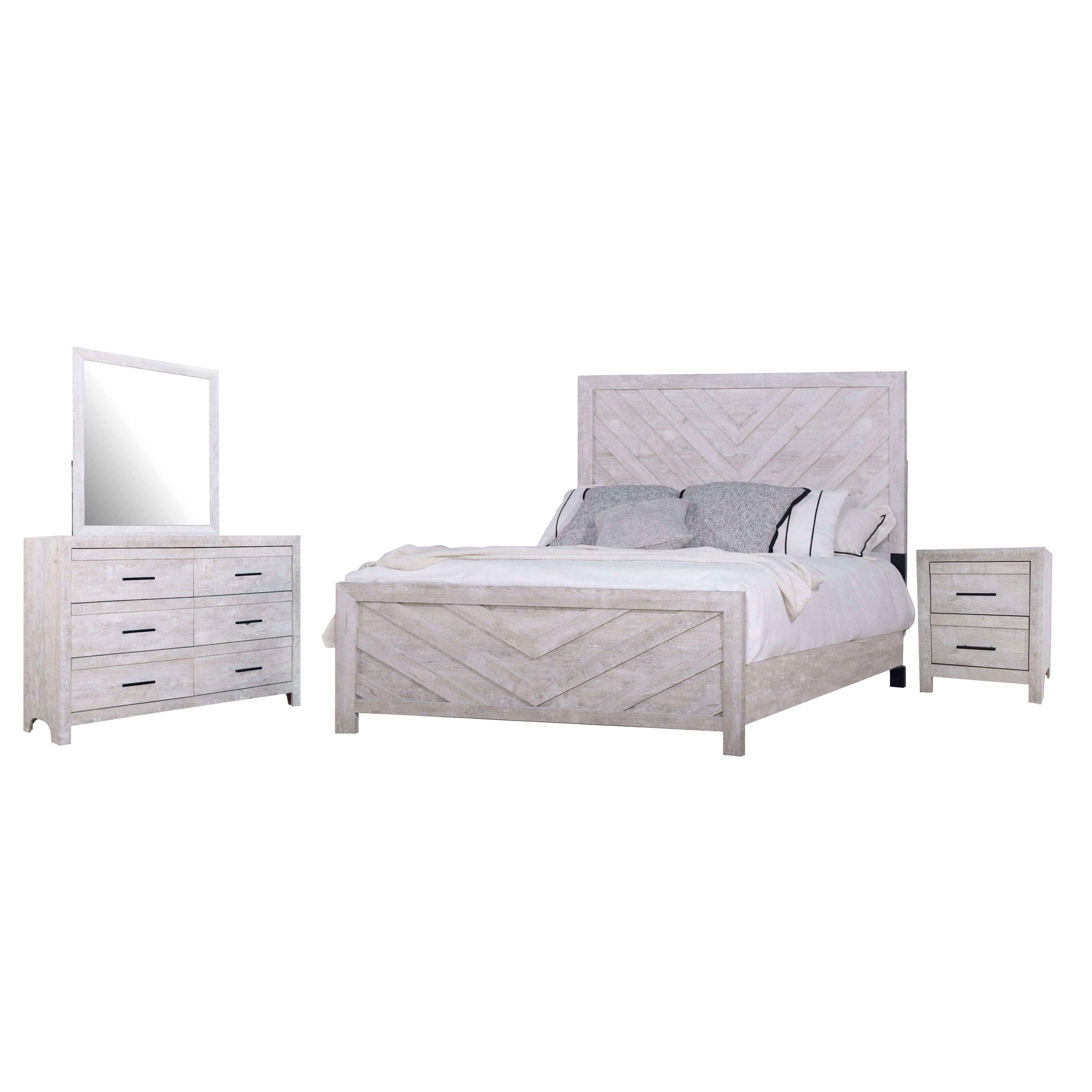 Eastern King · 4 Pc · Bed, Dresser, Mirror, Nightstand