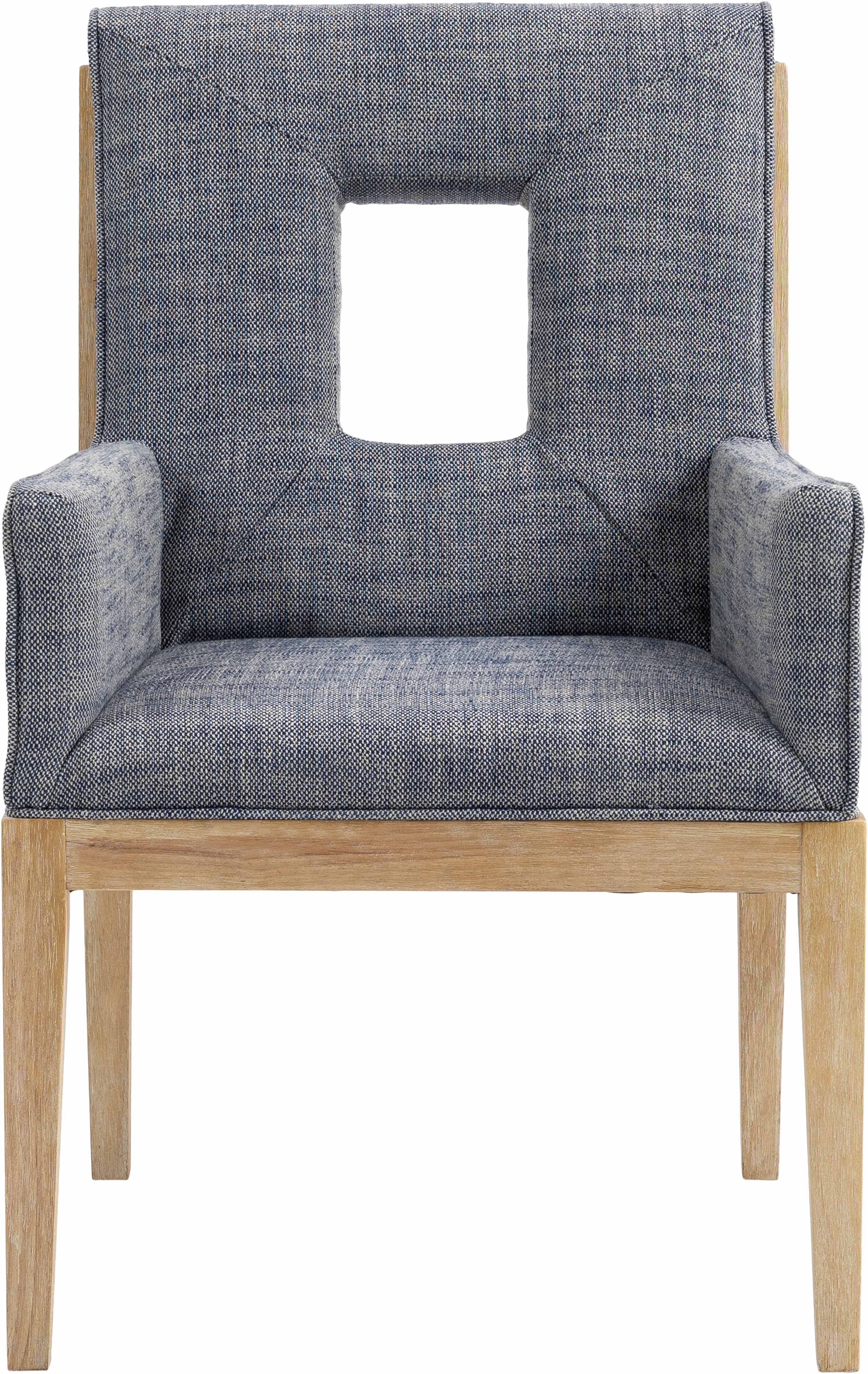 Gwendolyn - Dining Arm Chair With Natural Frame - Navy
