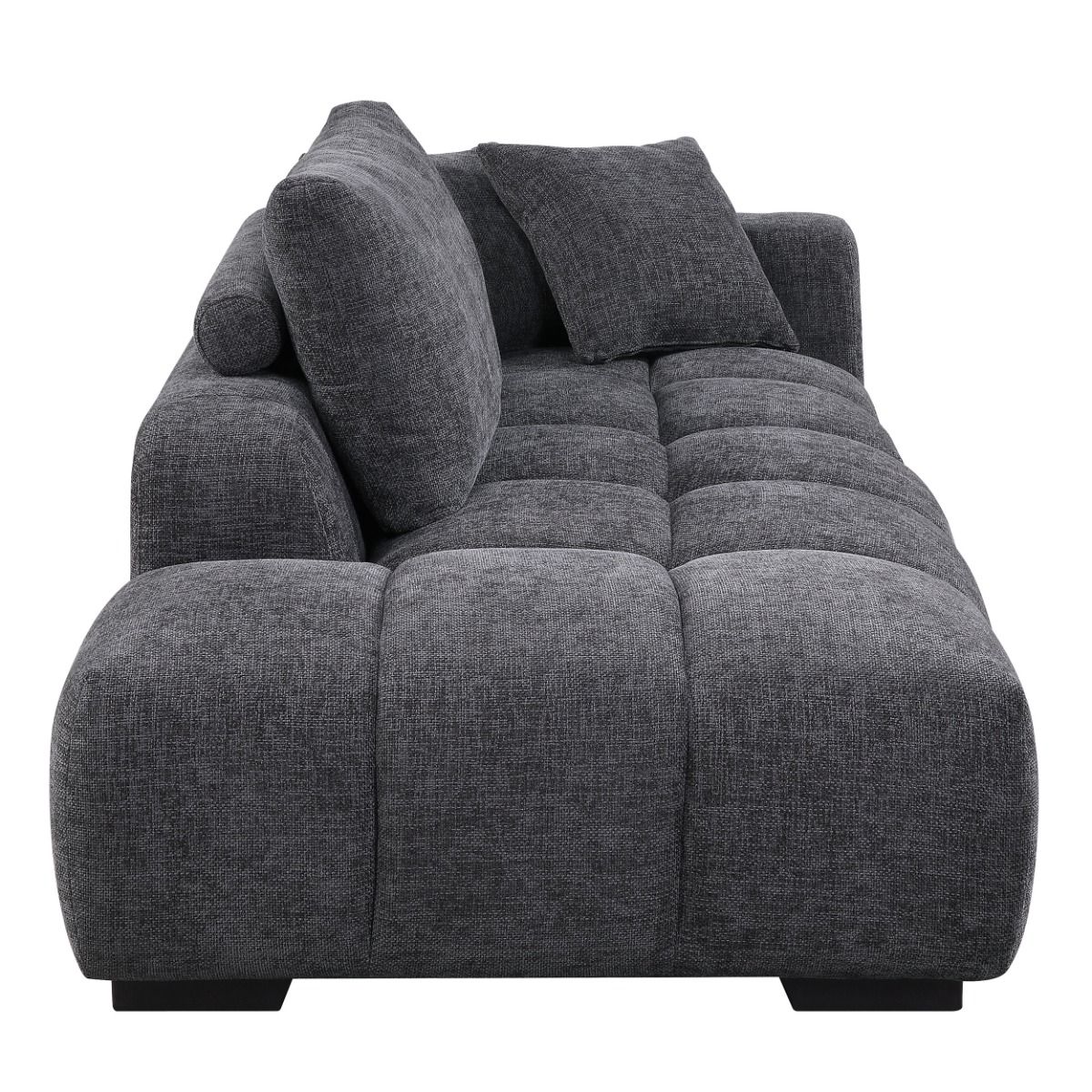 Chosen - Sectional Sofa With 6 Pillows - Gray Chenille, dark gray, view 4