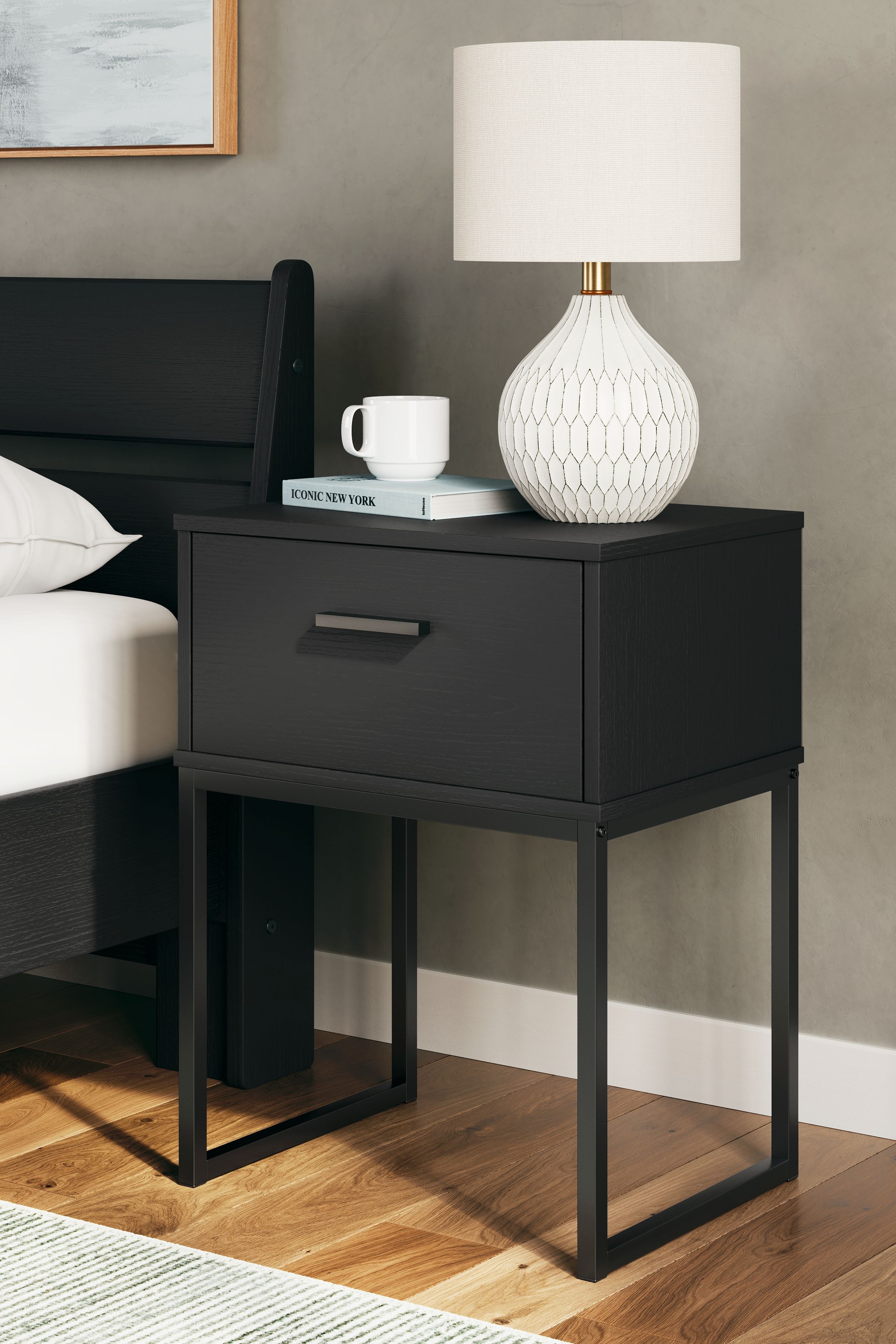 Socalle - One Drawer Night Stand - Black
