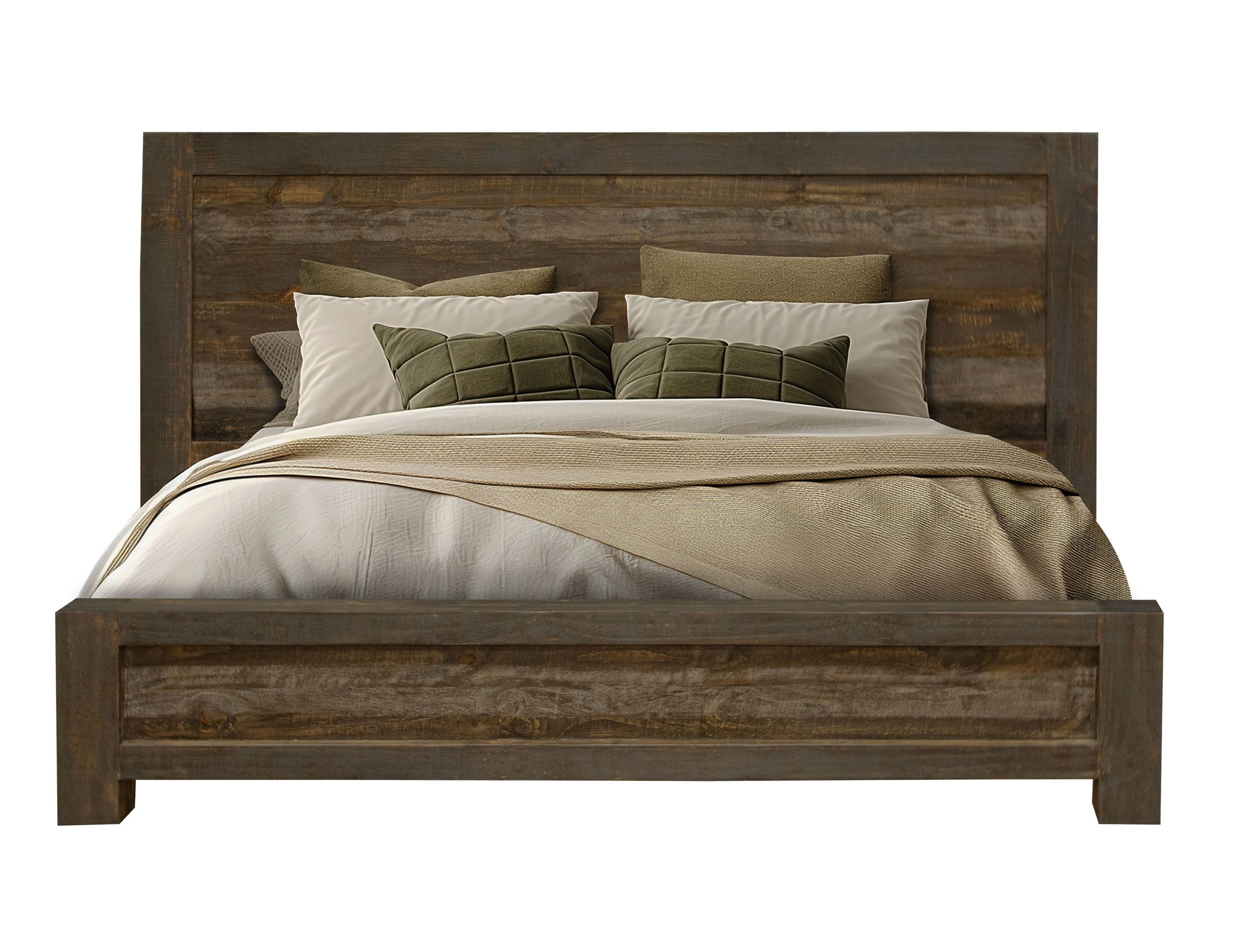 International Furniture Direct Loft Brown - King Bed - Dark Brown