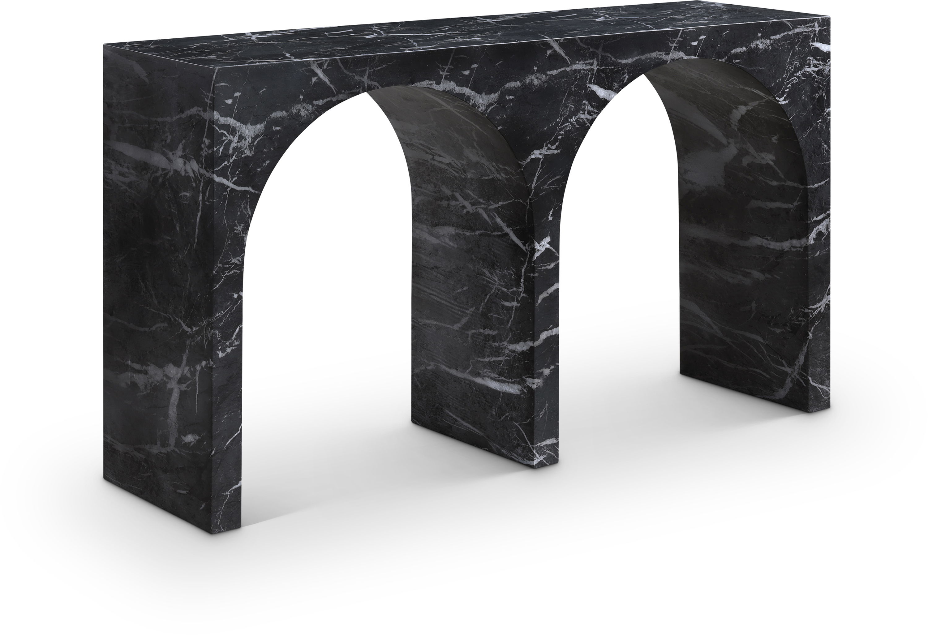 Faenza - Marble Finish Console Table - Black