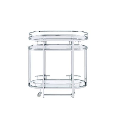 Piffo - Serving Cart Set - Clear Glass & Chrome, silver, view 3