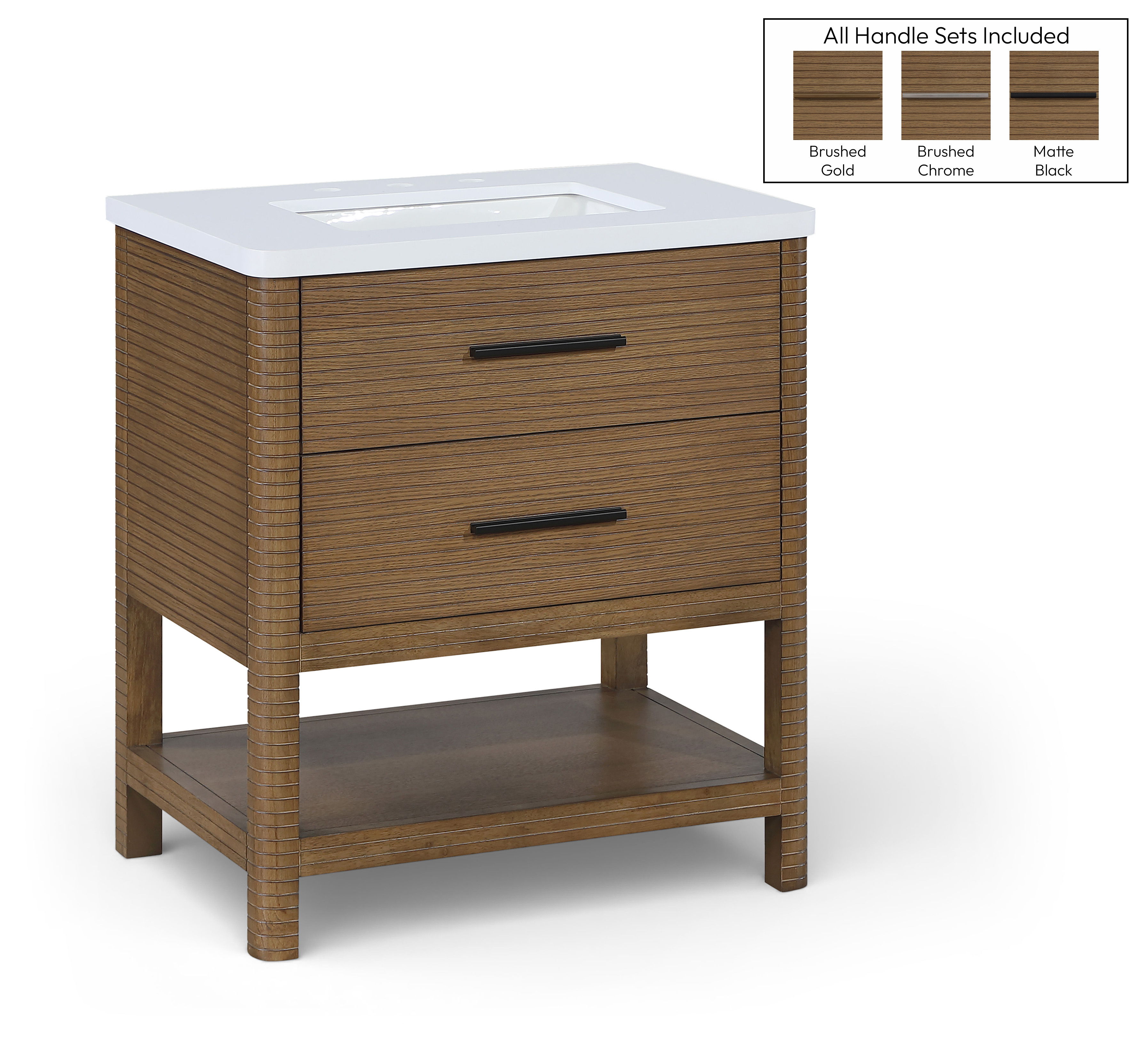 Oakwell - 30'' Bathroom Vanity - Brown / White