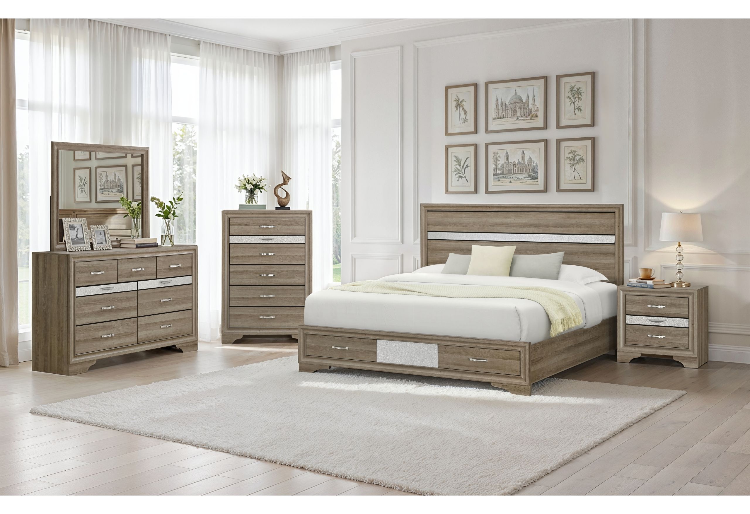 Full · 5 Pc · Bed, Dresser & Mirror, Nightstand, Chest