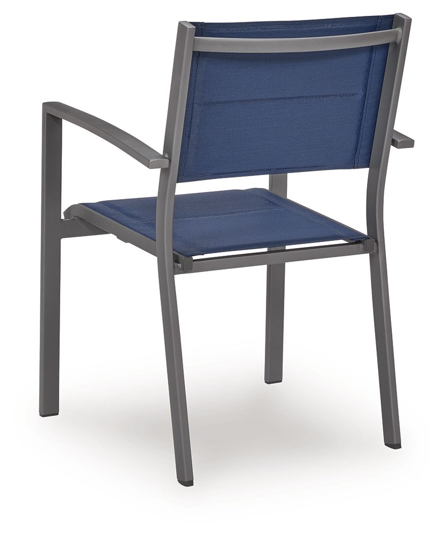 Ashley Furniture Rocky Creek - Sling Arm Chair (Set of 4) - Blue / Gray - Image 4
