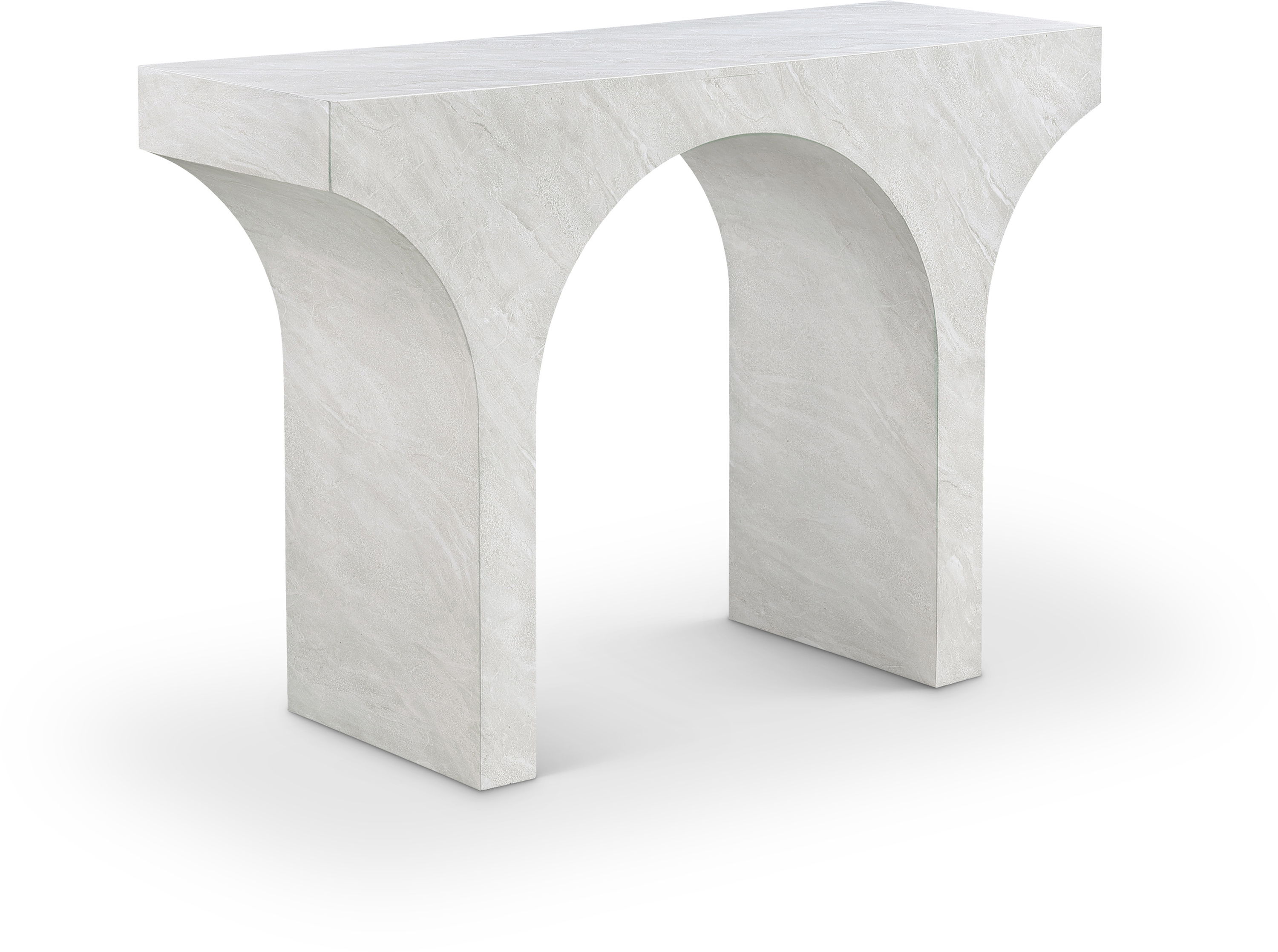 Pomezia - Marble Finish Console Table - White