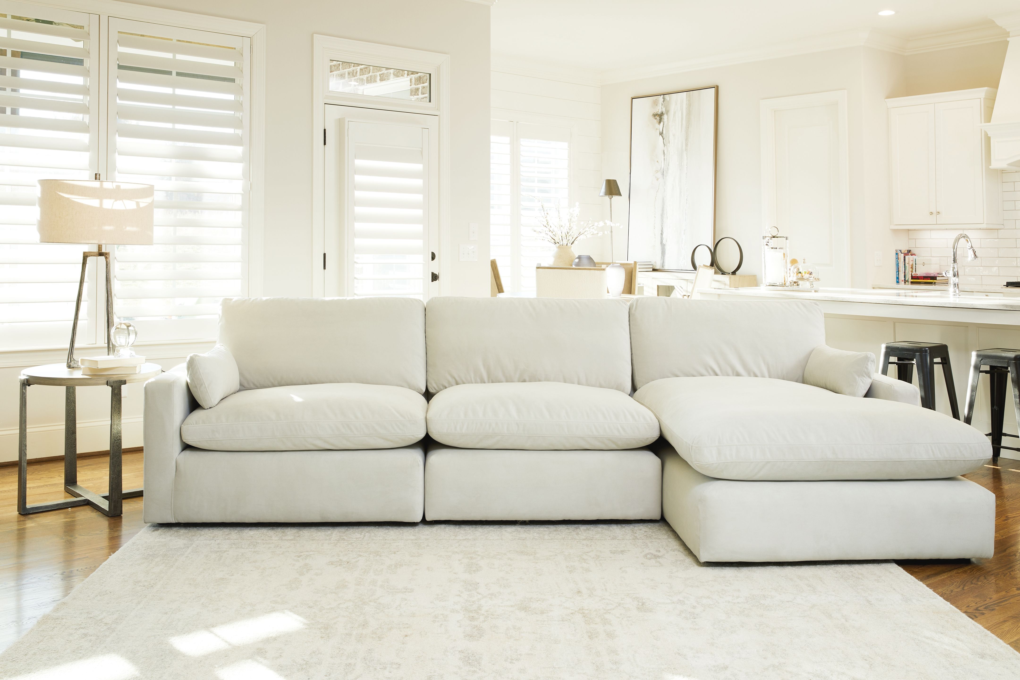 Ashley Sophie - Light Gray - Right Arm Facing Chaise 3 Pc Sectional