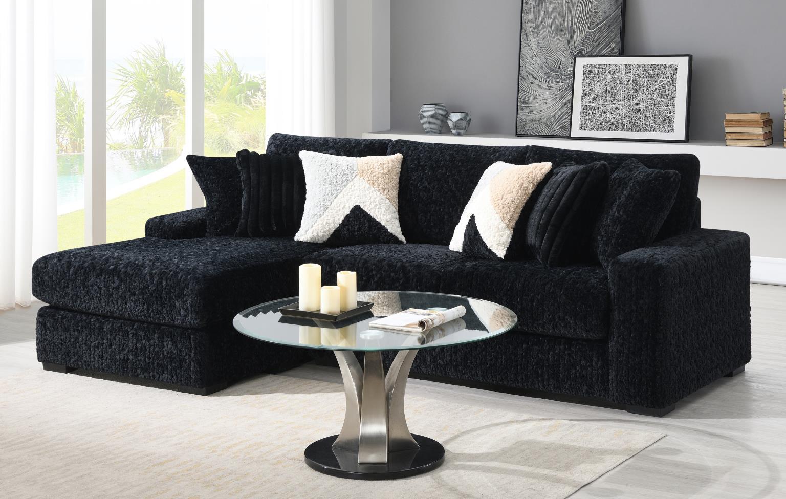 U281 - Corduroy Armless Chair - Black