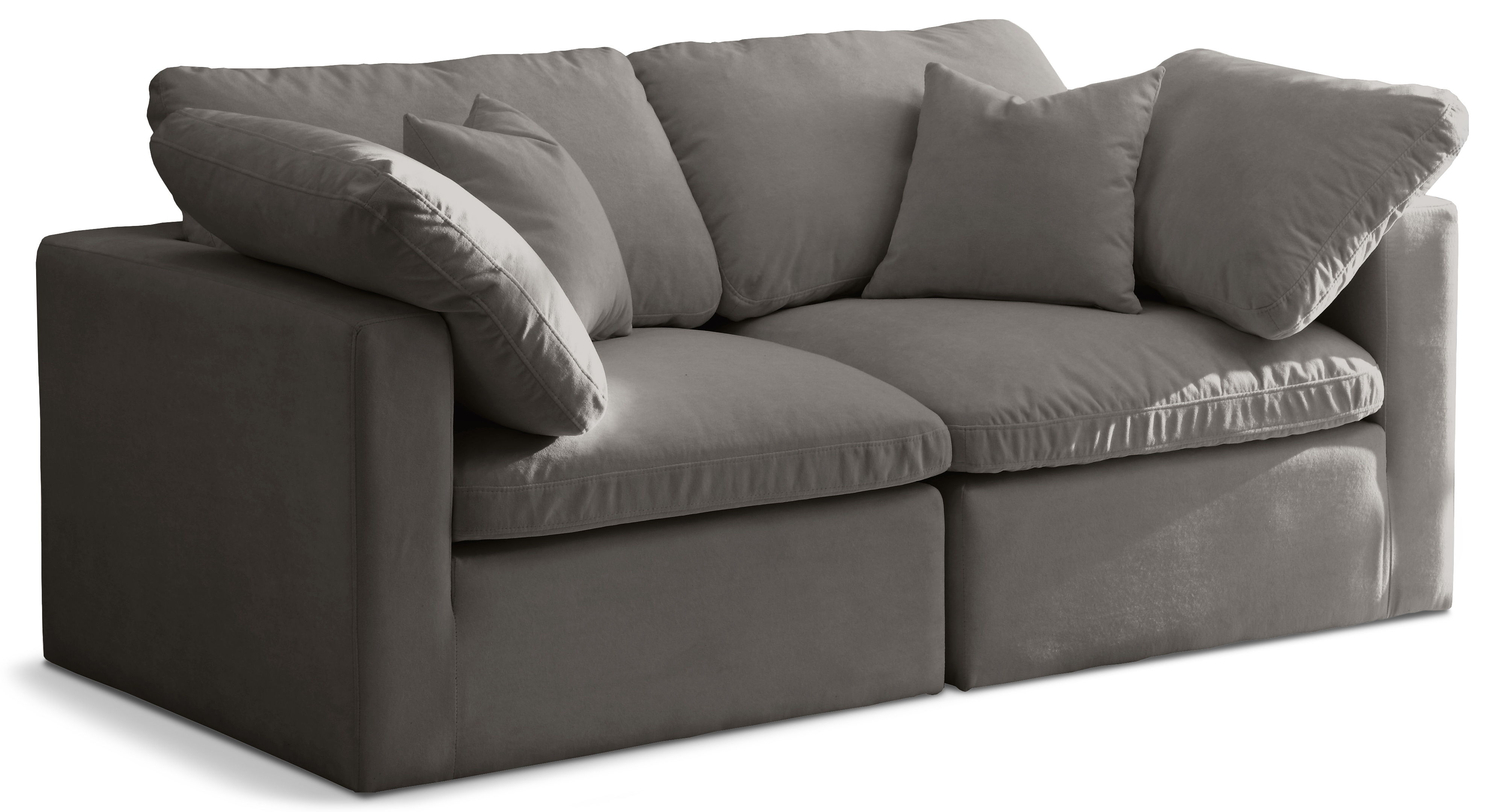 Plush - 2 Seat Modular Sofa - Gray
