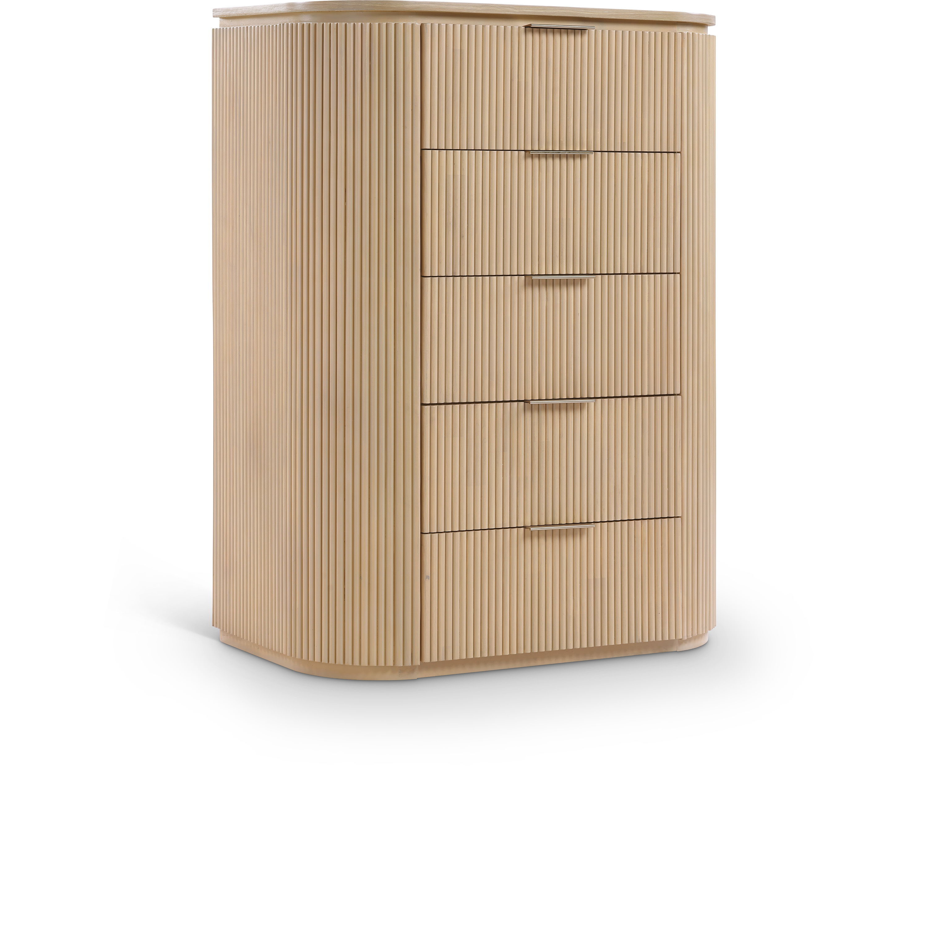 Astrid - Solid Wood And Oak Veneer Chest - Natural