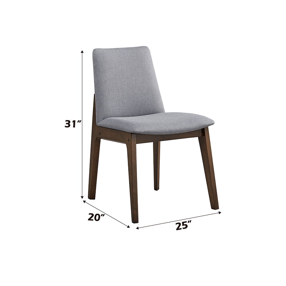 Kaela - Side Chair (Set of 2) - Walnut, gray, view 6
