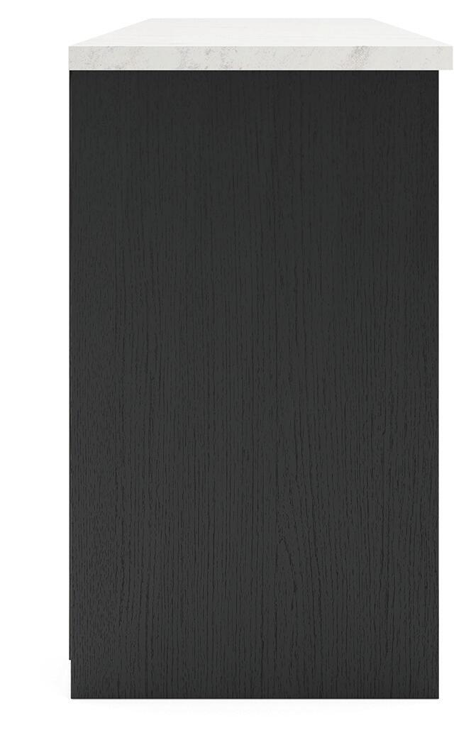 Ashley Furniture Cadmori - XL TV Stand With Fireplace Option - Black / White - Image 9