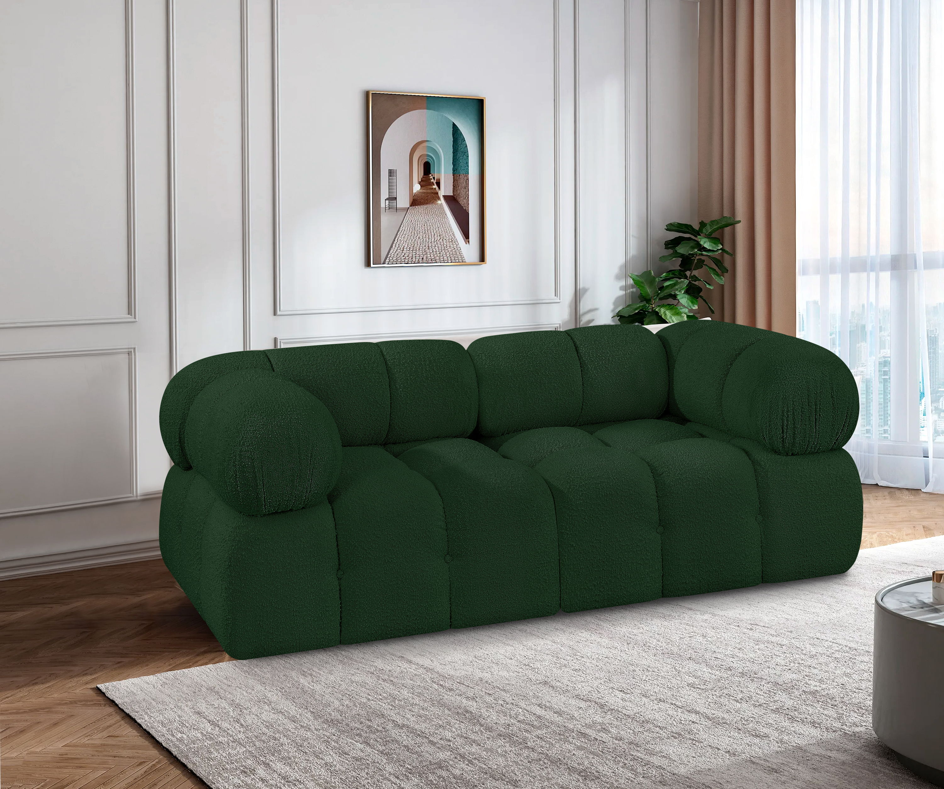 Ames - 2 Piece Modular Sofa - Dark Green