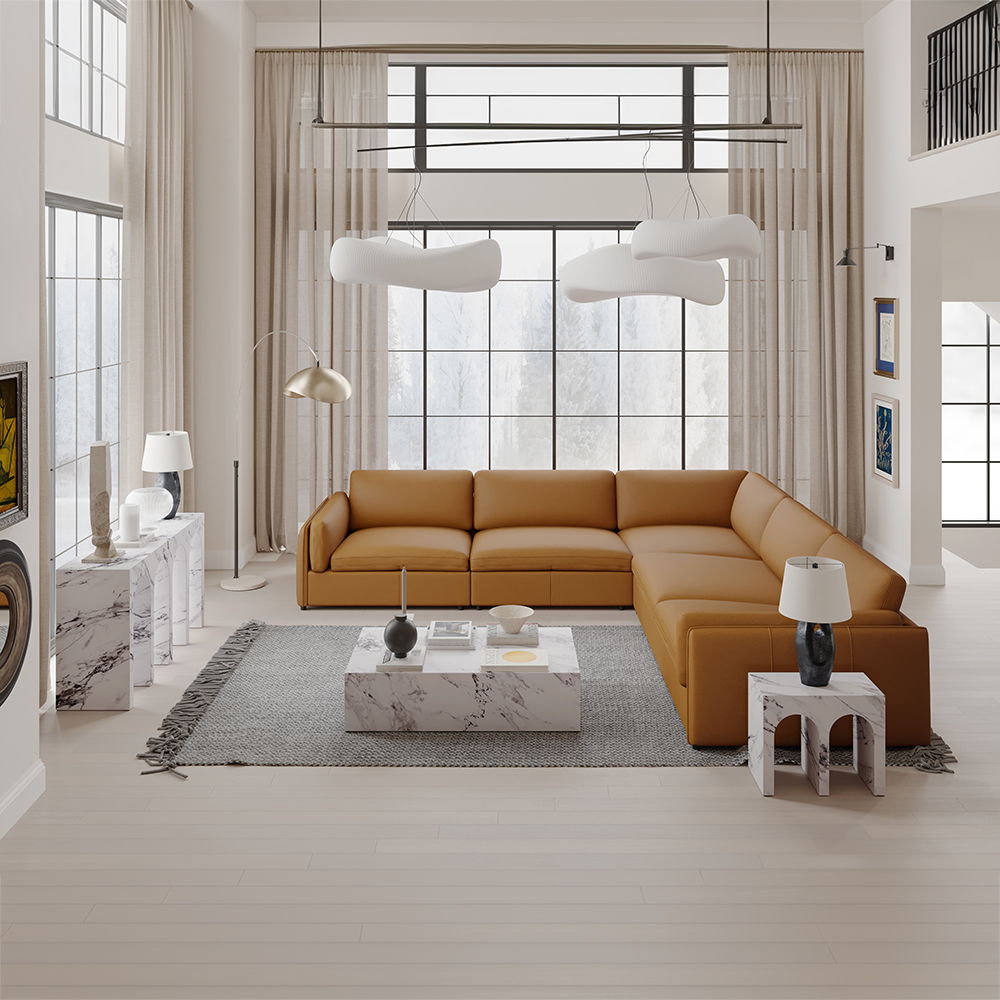 Fritzy - 48" Coffee Table - Engineered Stone, white, view 5