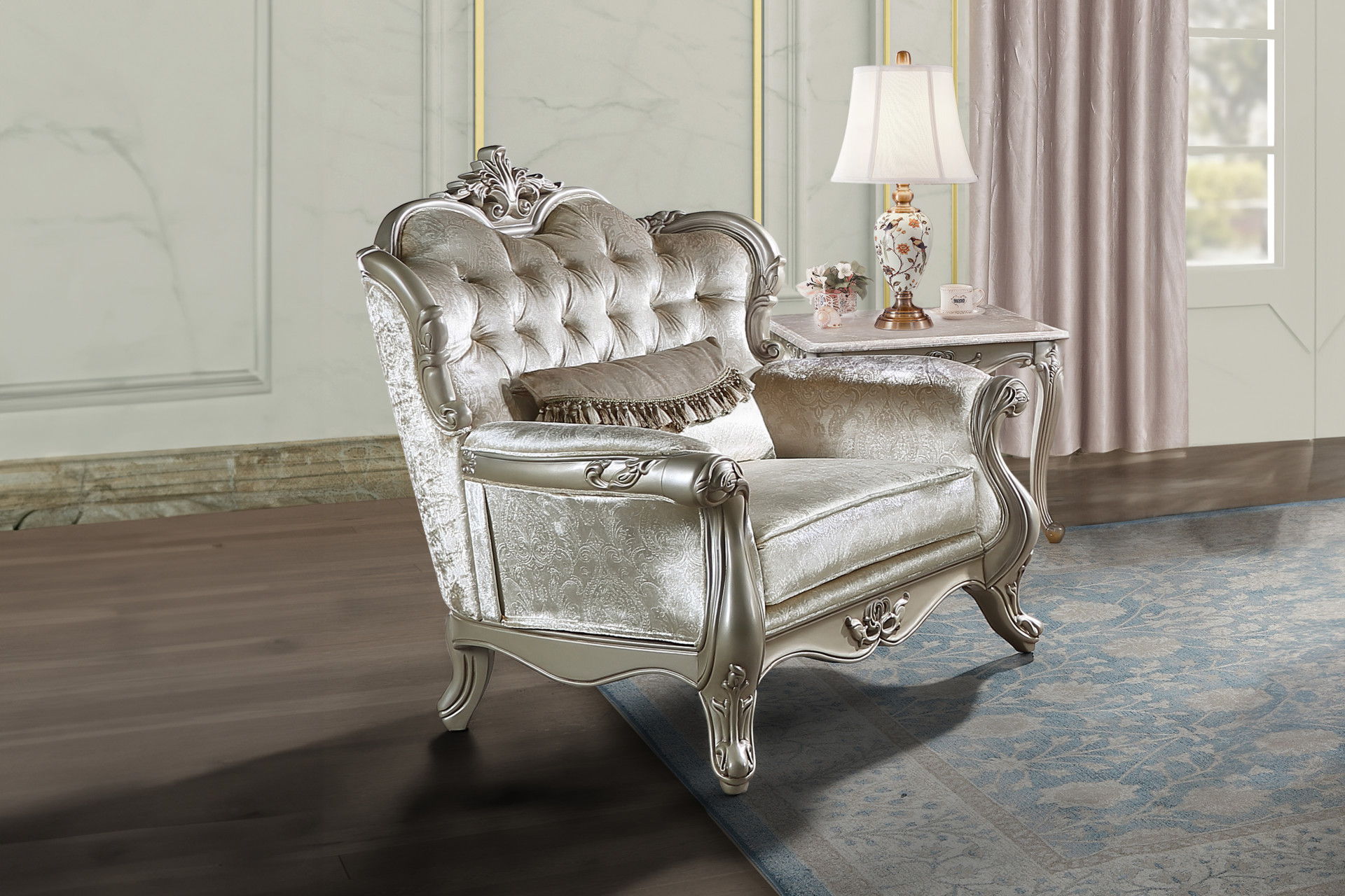 Monique - Chair - Silver, gray