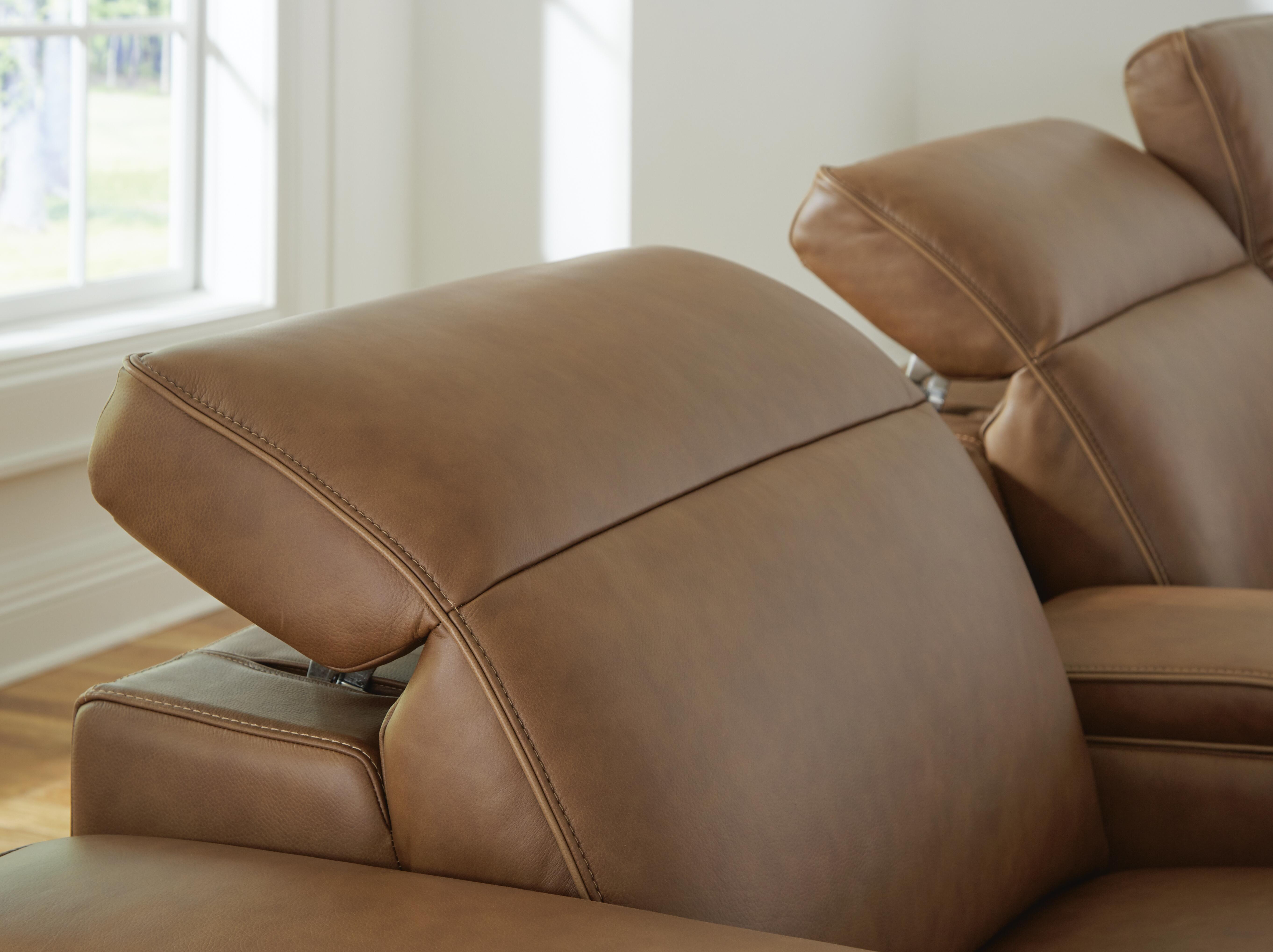 Magic Man - 3-Piece Power Reclining Sectional Loveseat With Console - Caramel