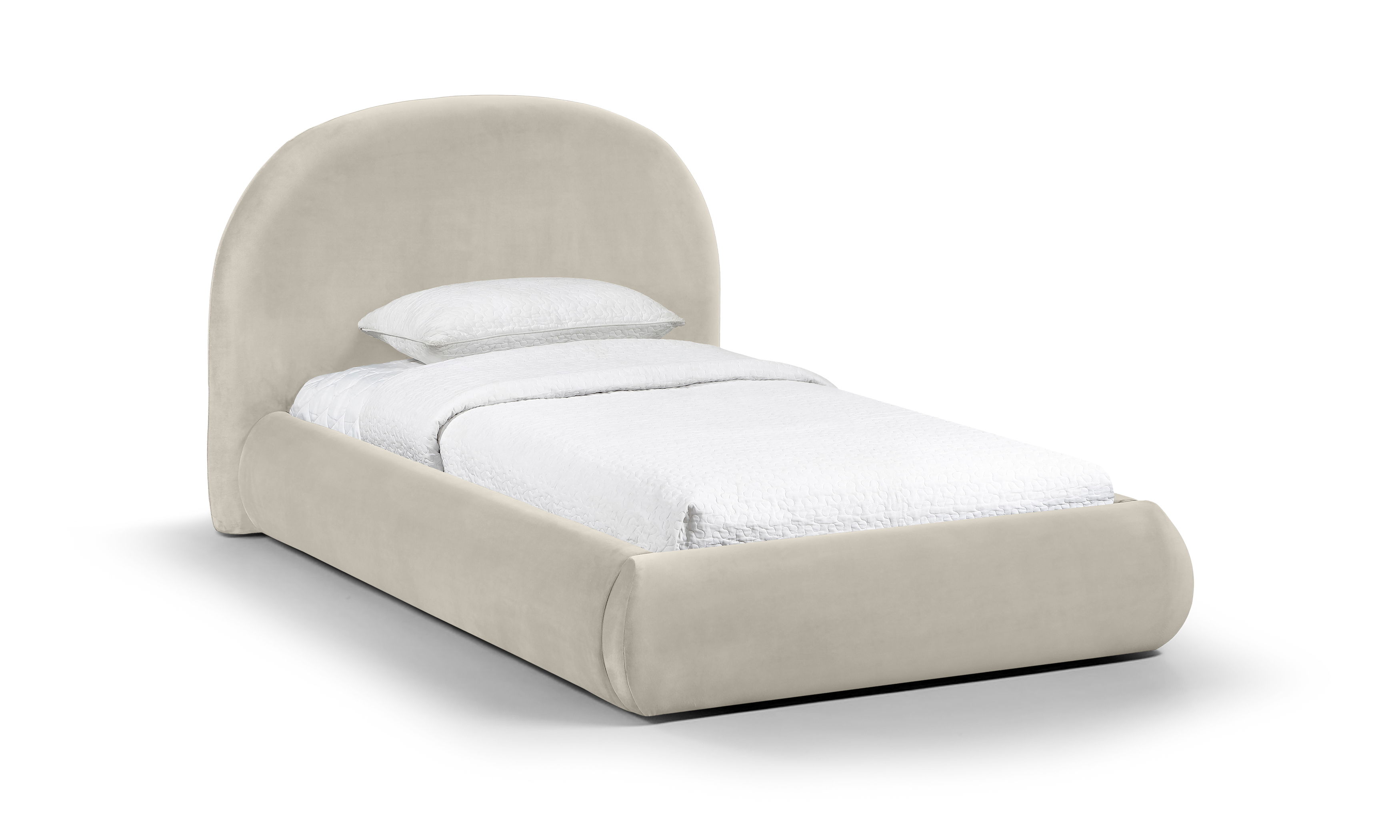 Celine - Upholstered Twin Bed - Cream