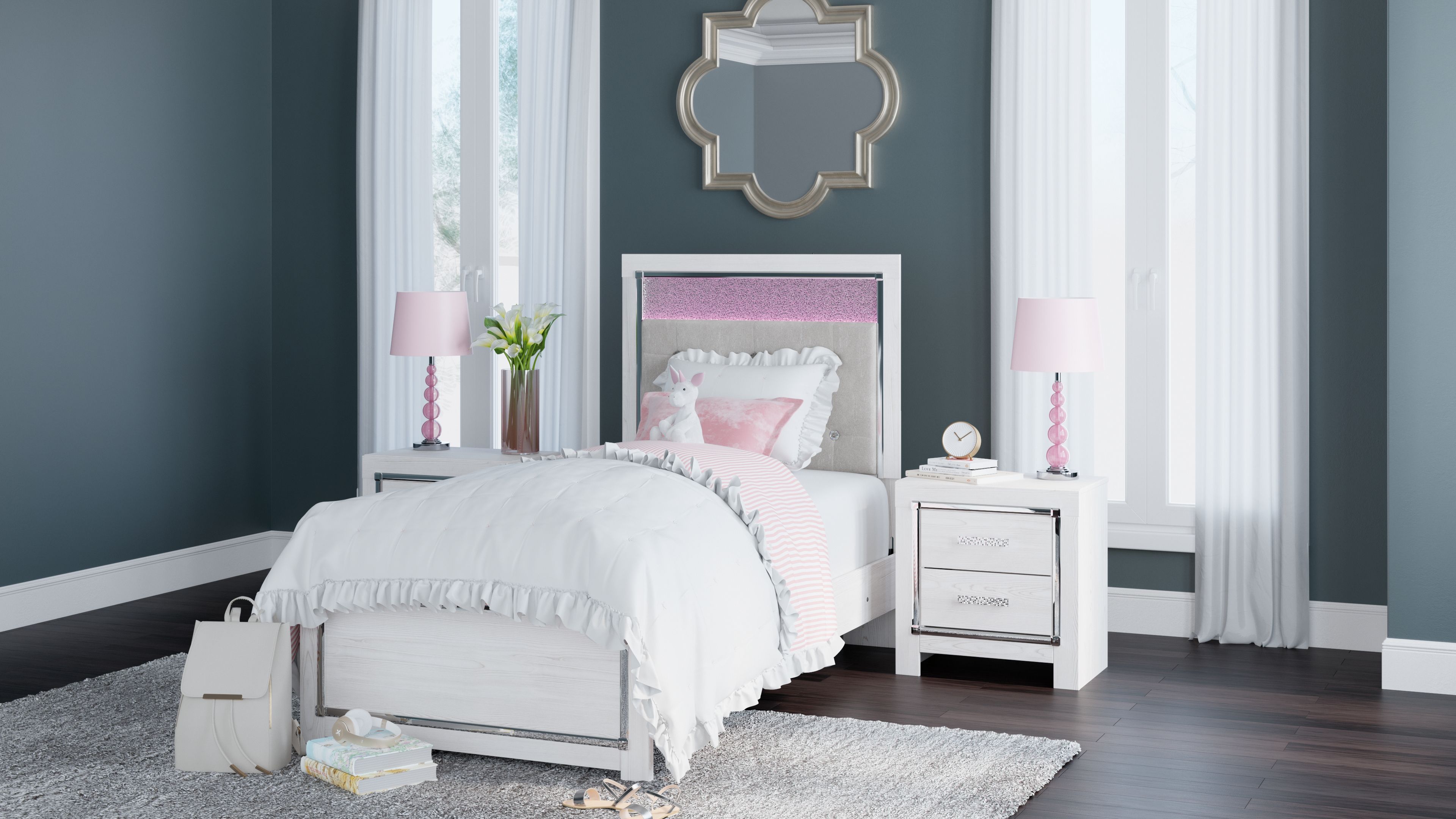 Altyra - Twin Panel Bed - White
