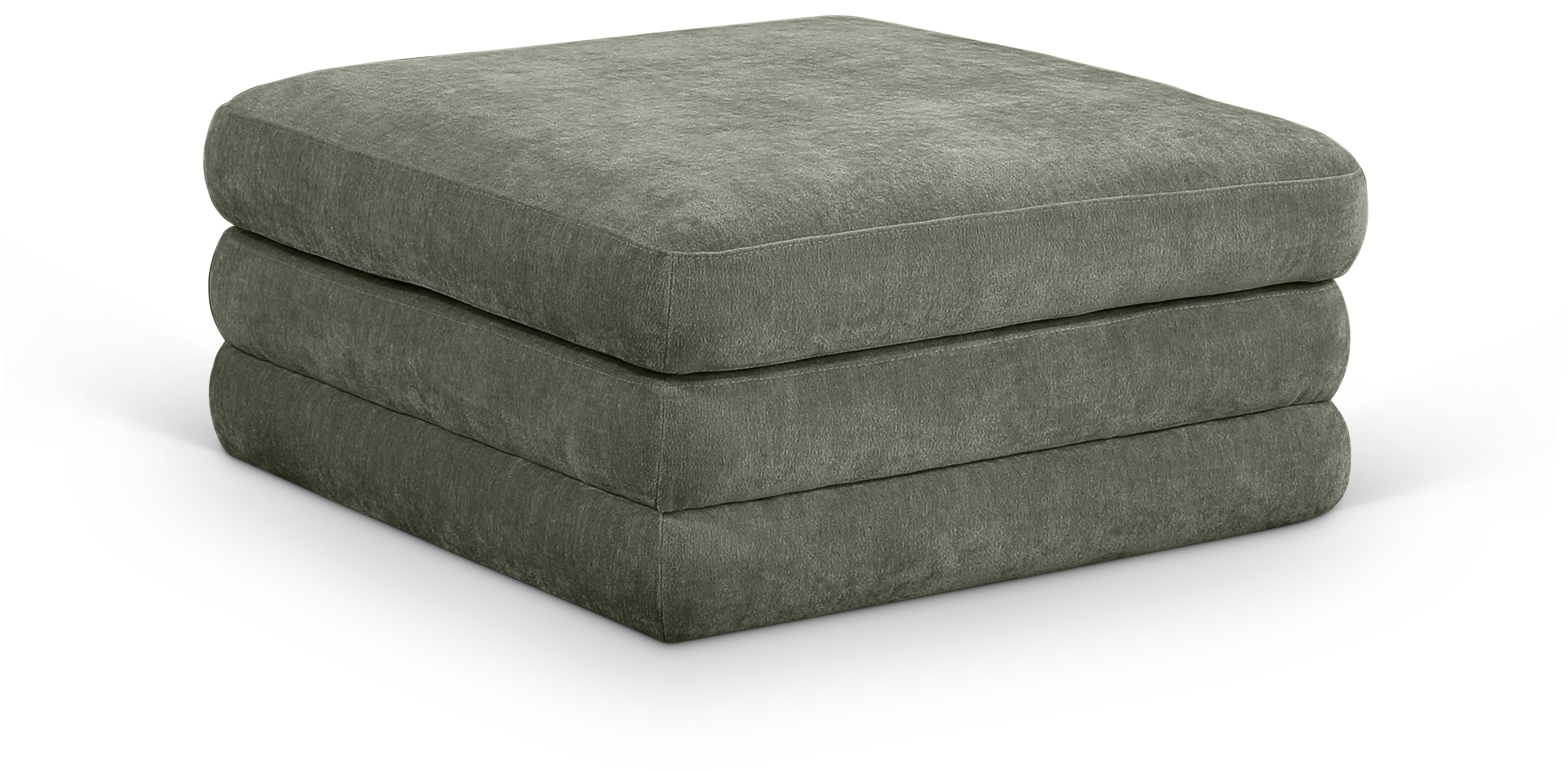 Chenille Fabric Upholstered Modular Ottoman