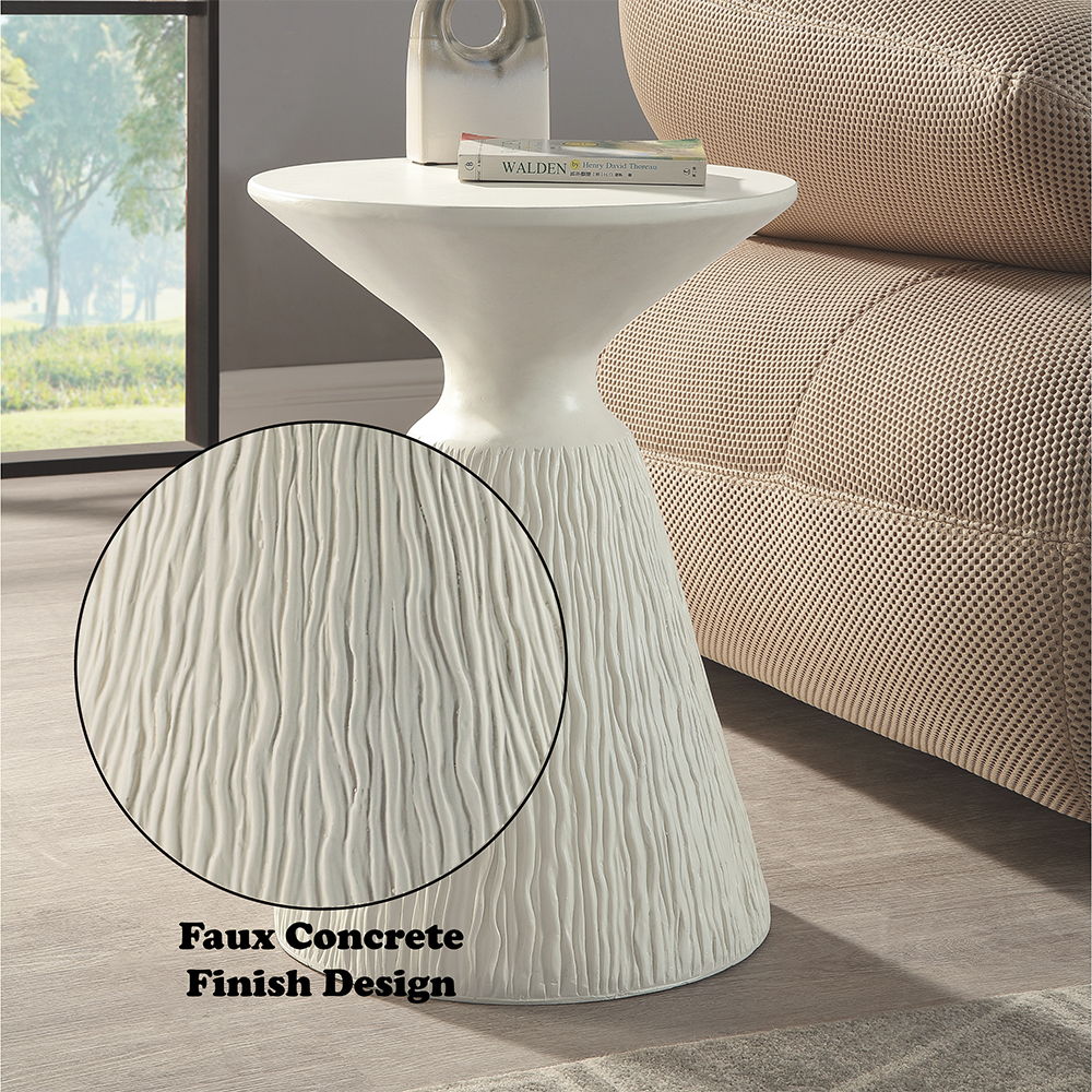 Duane - Accent Table - Natural White, white, view 3