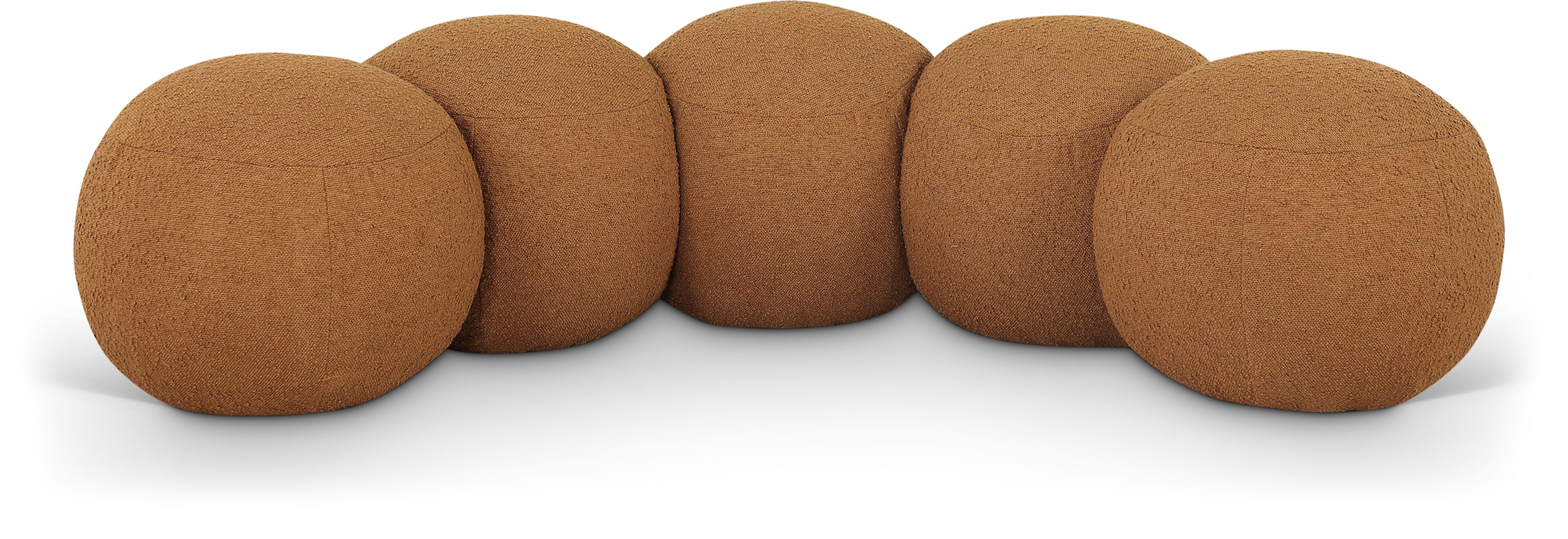 Apollo - 74.5" Boucle Fabric Bench - Saddle