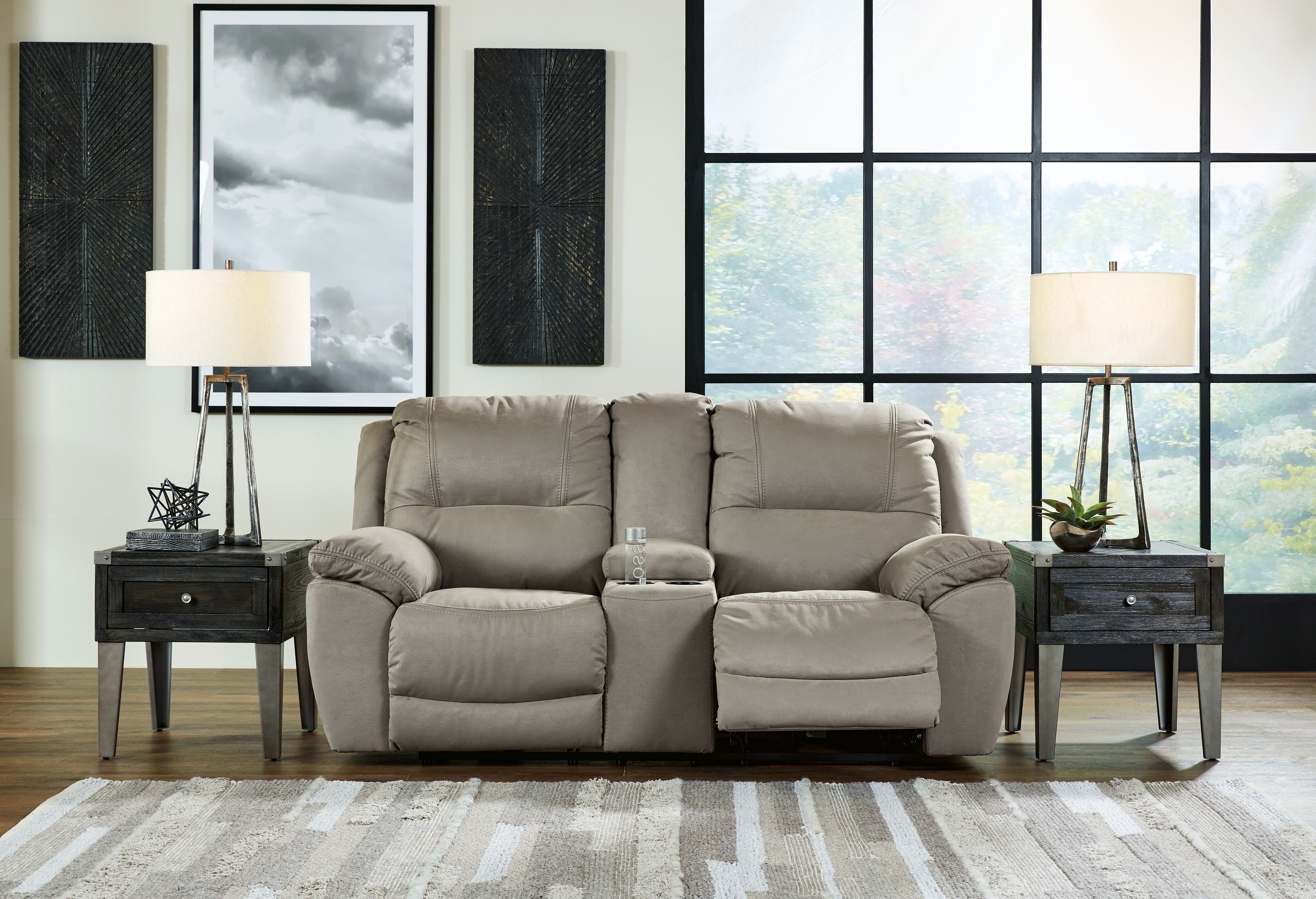 Ashley Furniture Next-Gen Gaucho - DBL REC PWR Loveseat w/Console - Putty - Image 2