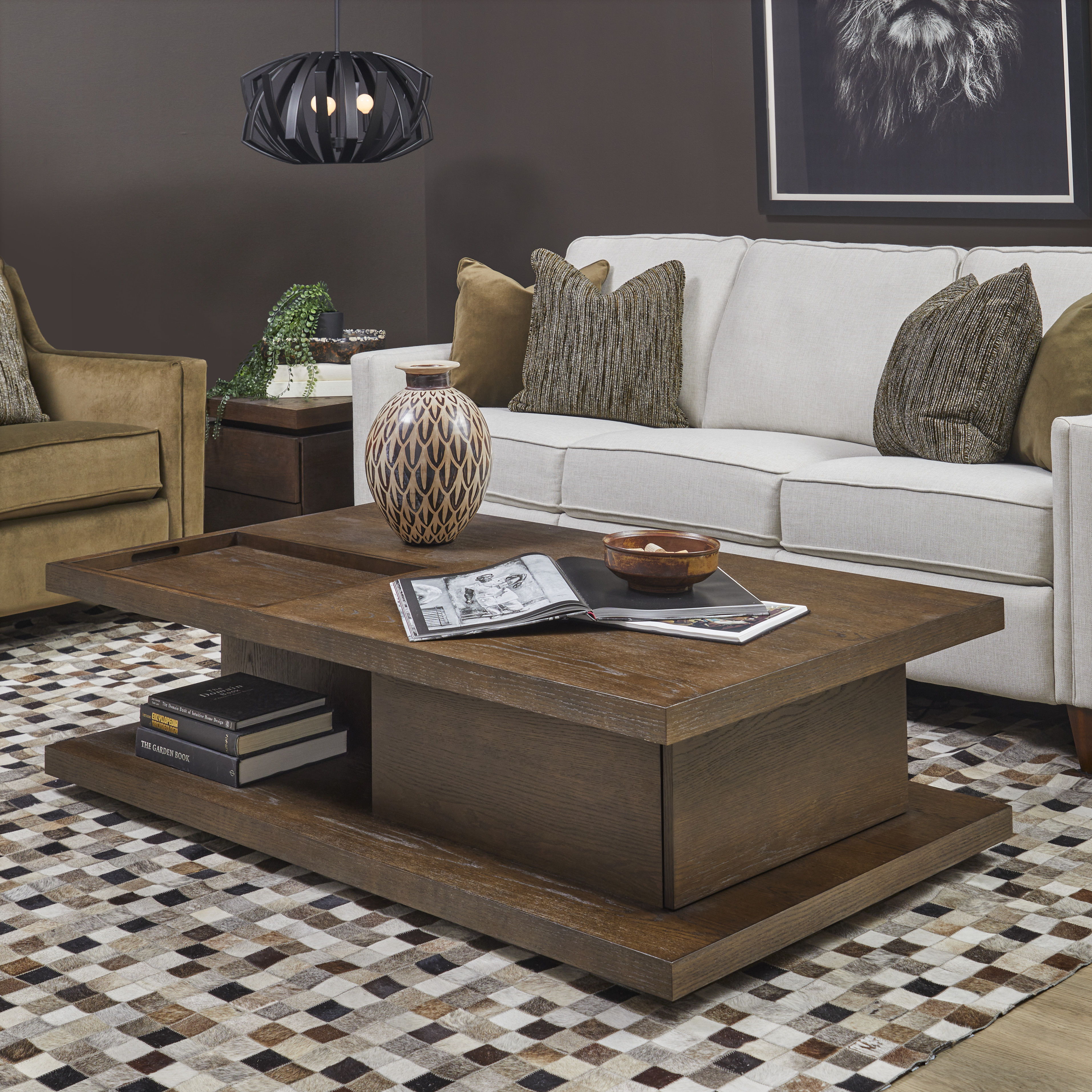 Athens - Rectangular Coffee Table With Casters - Chocolate Brown, dark brown, view 6
