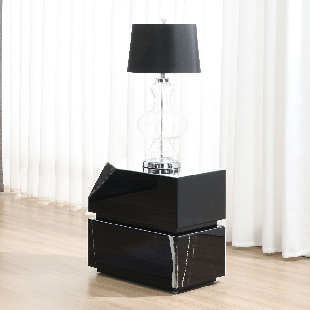 Drisana - End Table - Black Mirrored, black, view 8