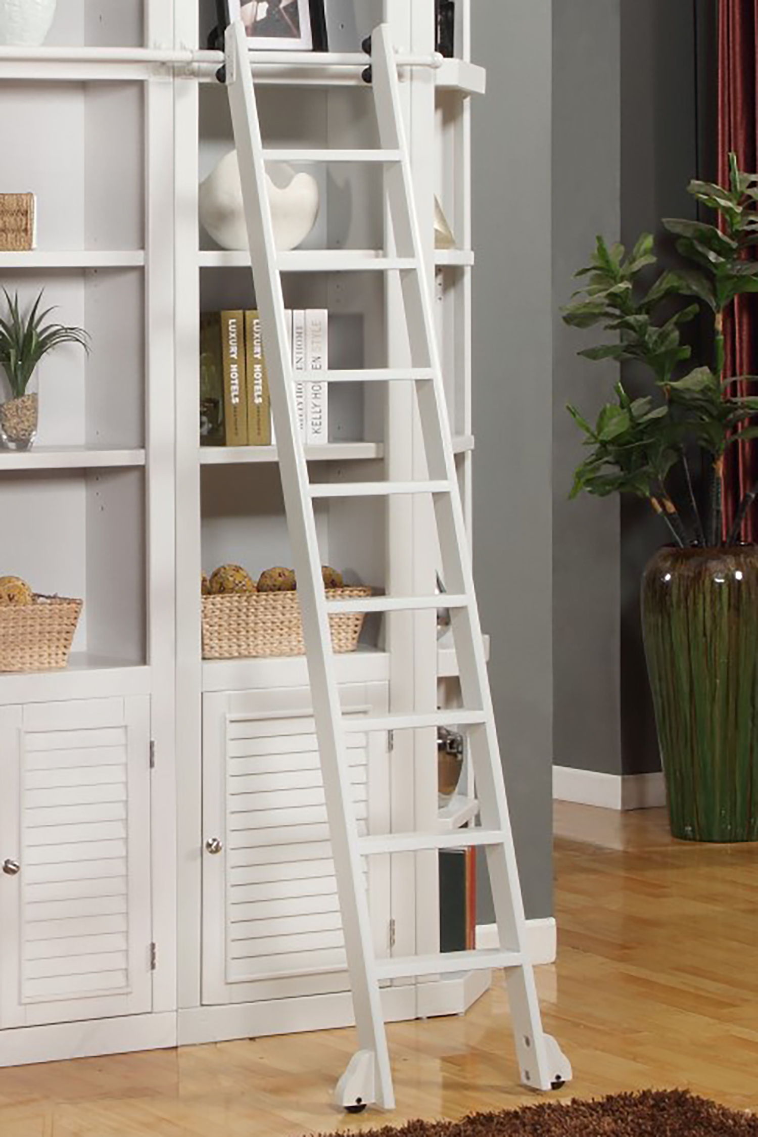 Parker House Boca - Library Ladder (only to be used with Library Wall) - Cottage White