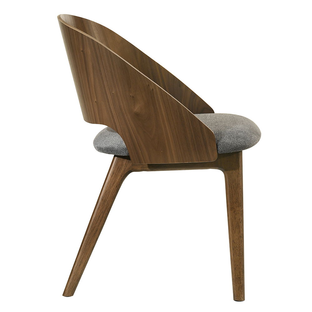 Delmon - Side Chair (Set of 2) - Dark Walnut / Gray, dark brown, view 4