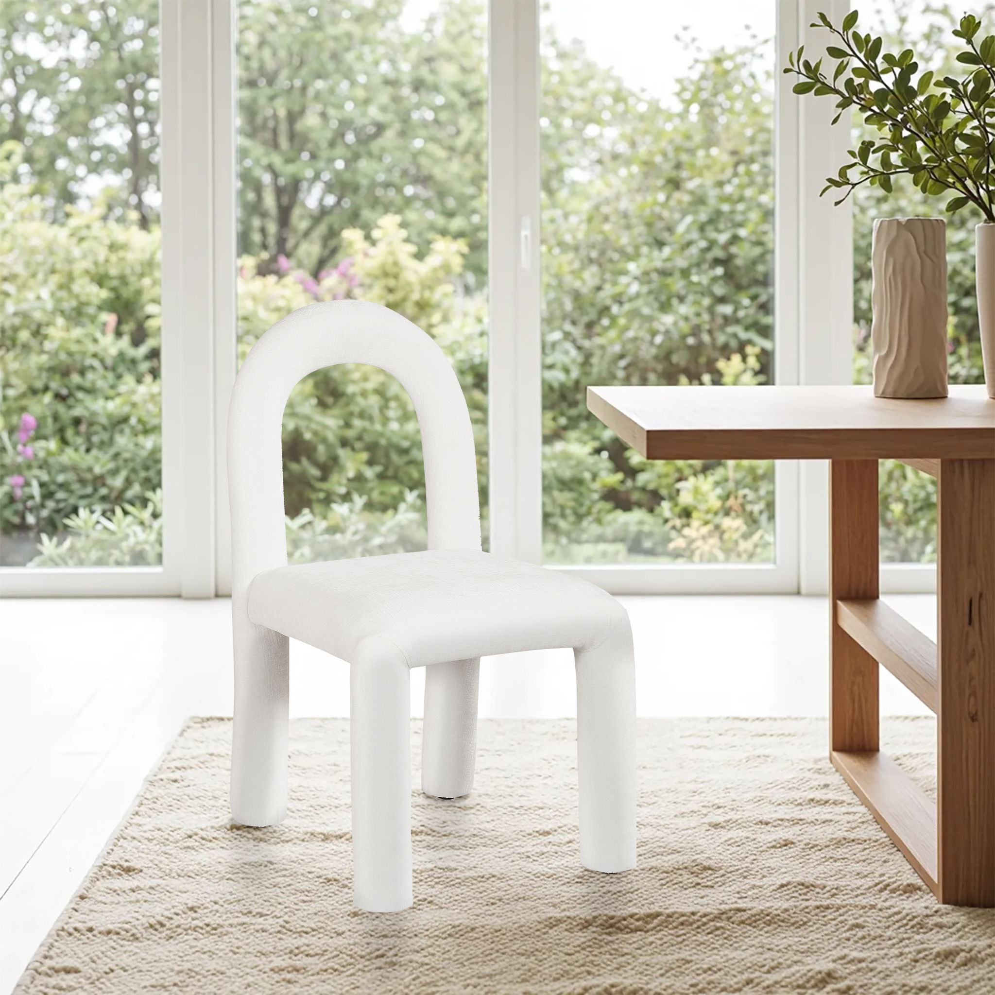 Amari - Chenille Fabric Dining Chair (Set of 2) - Cream