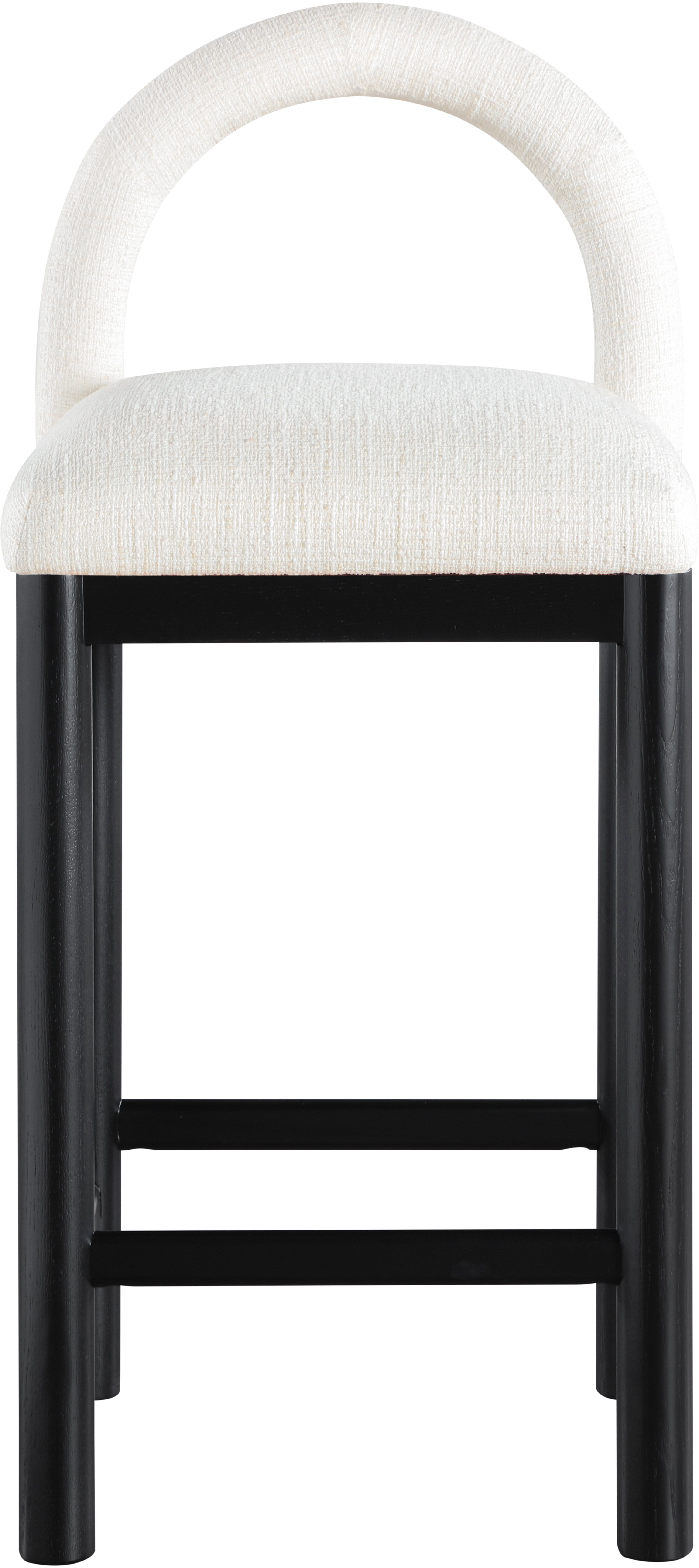 Conrad - Linen Counter Stool With Black Legs - Cream