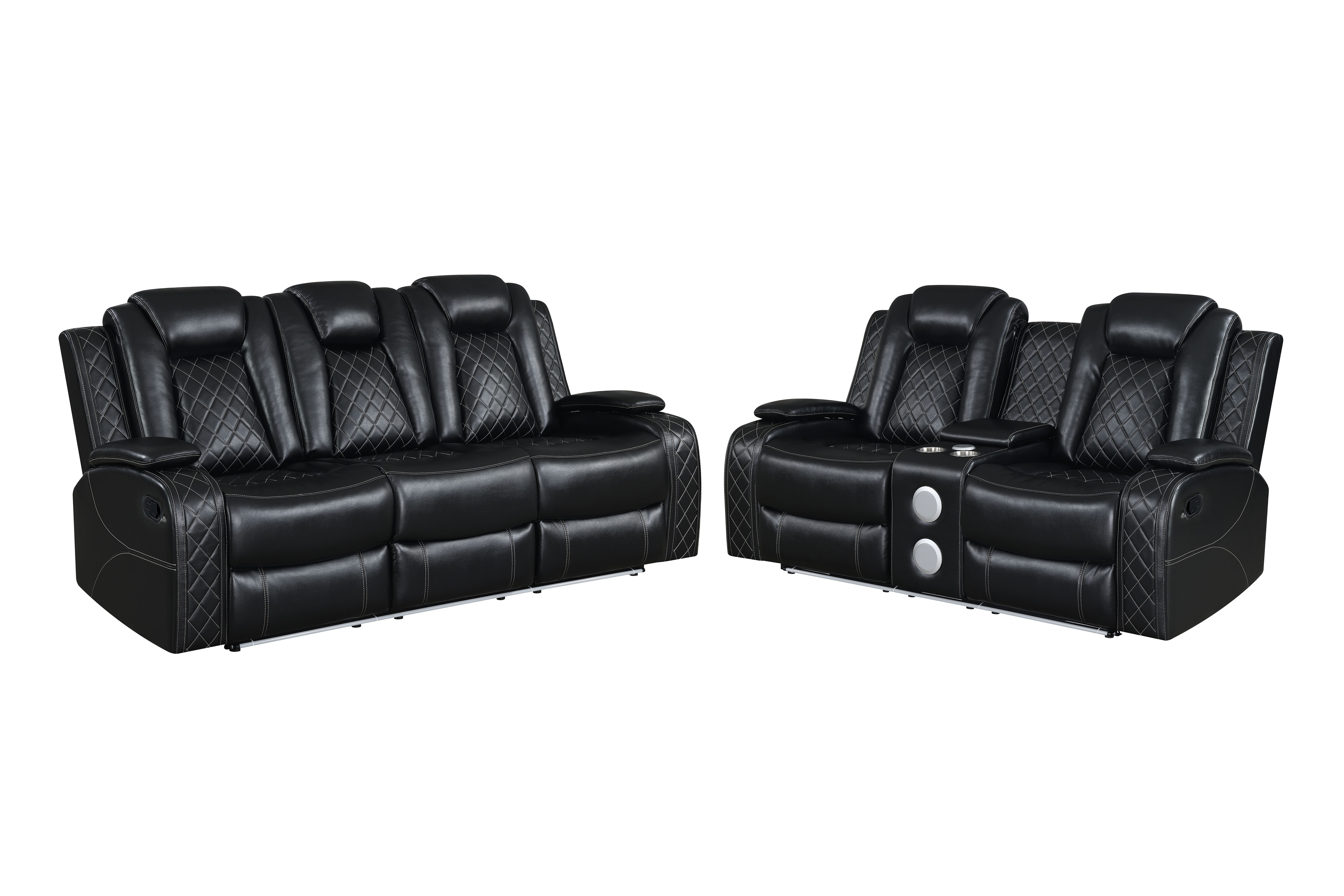 Orion II - Manual 2 Piece Sofa & Loveseat - Black