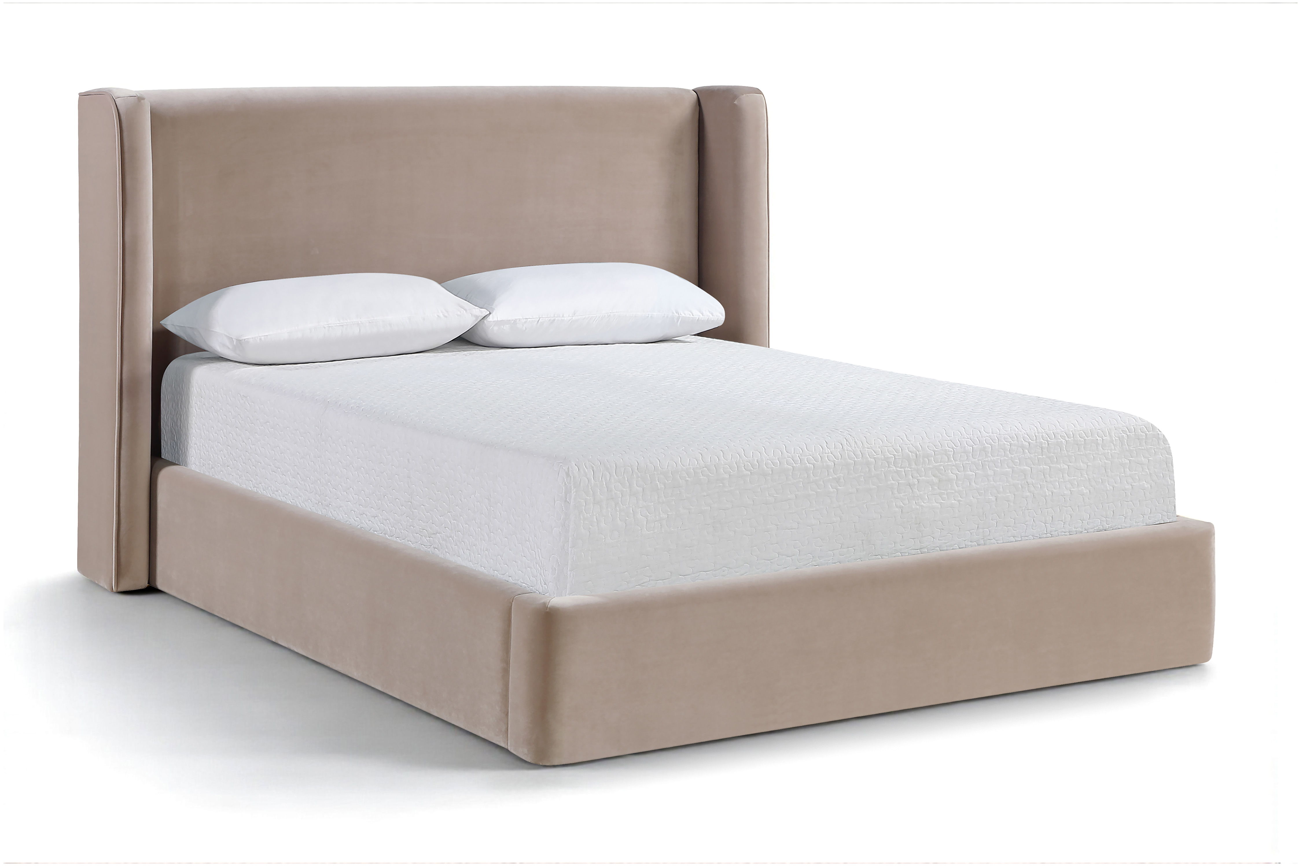 Kendall - Velvet Upholstered King Bed - Taupe