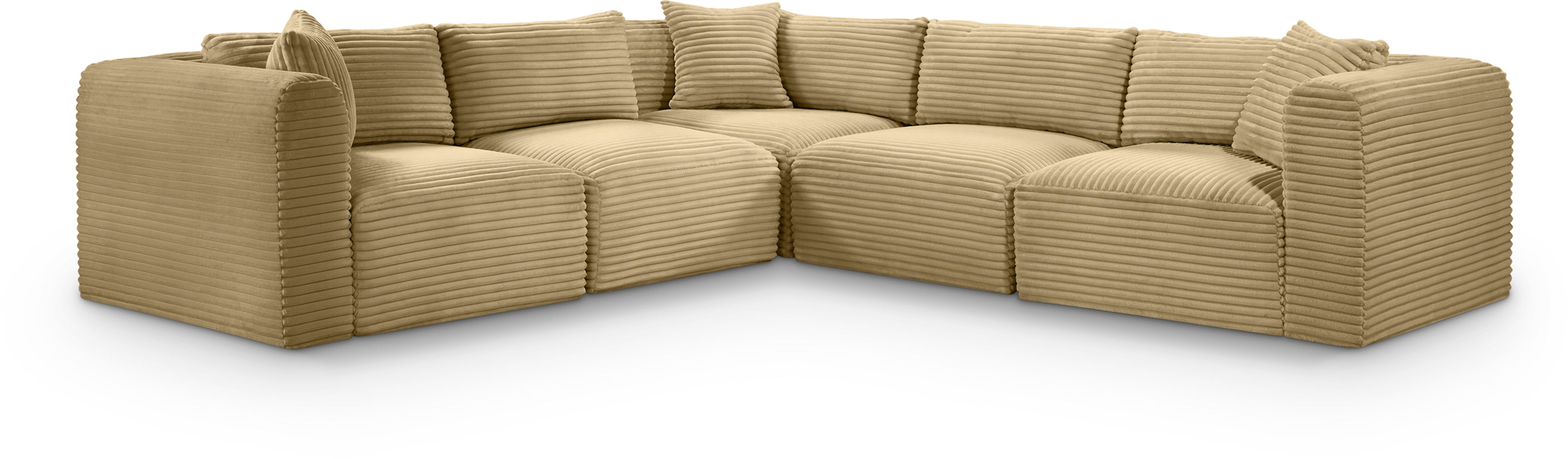 Shaggy - 5 Piece Modular Corner Sectional - Camel
