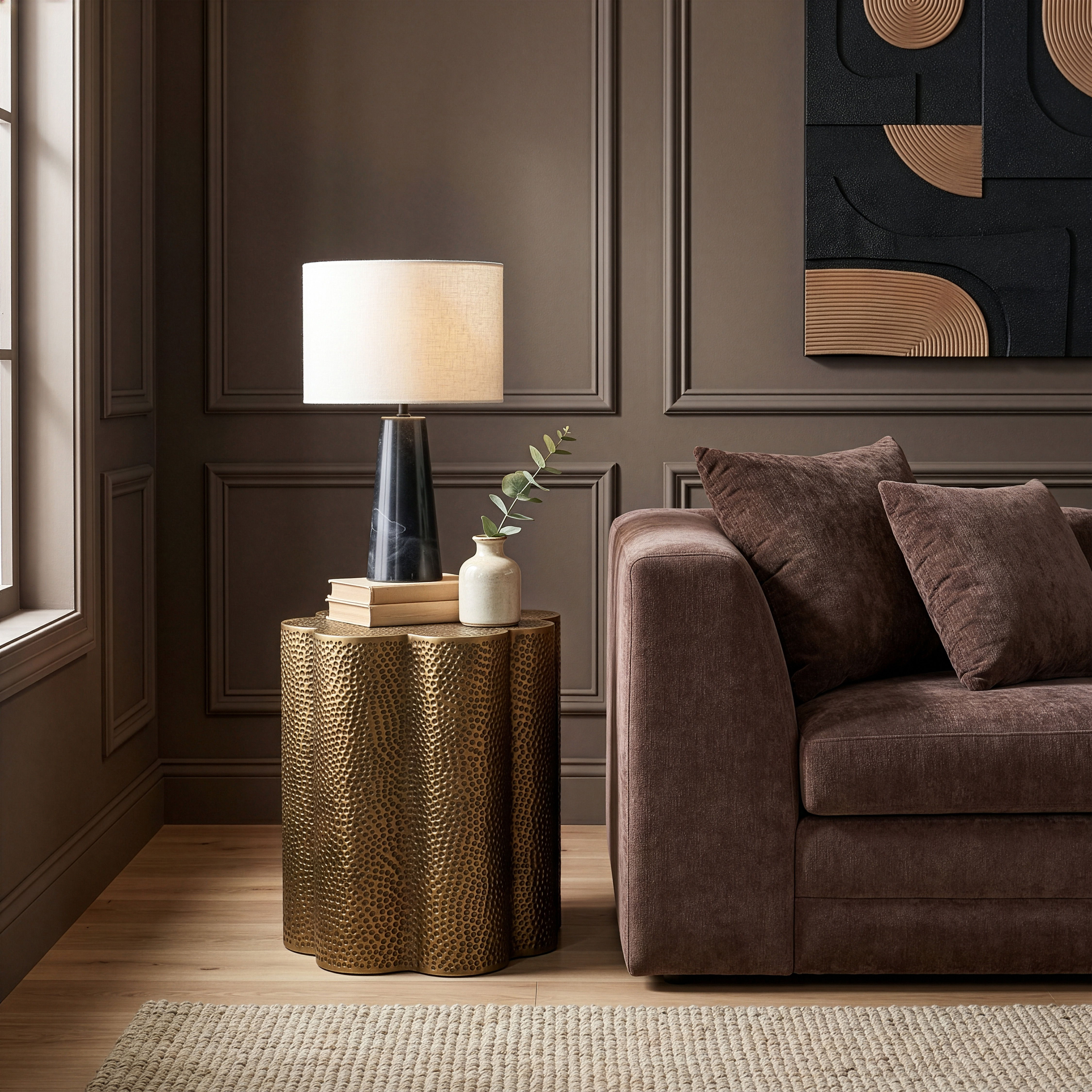 Lotus - Iron End / Side Table - Brass