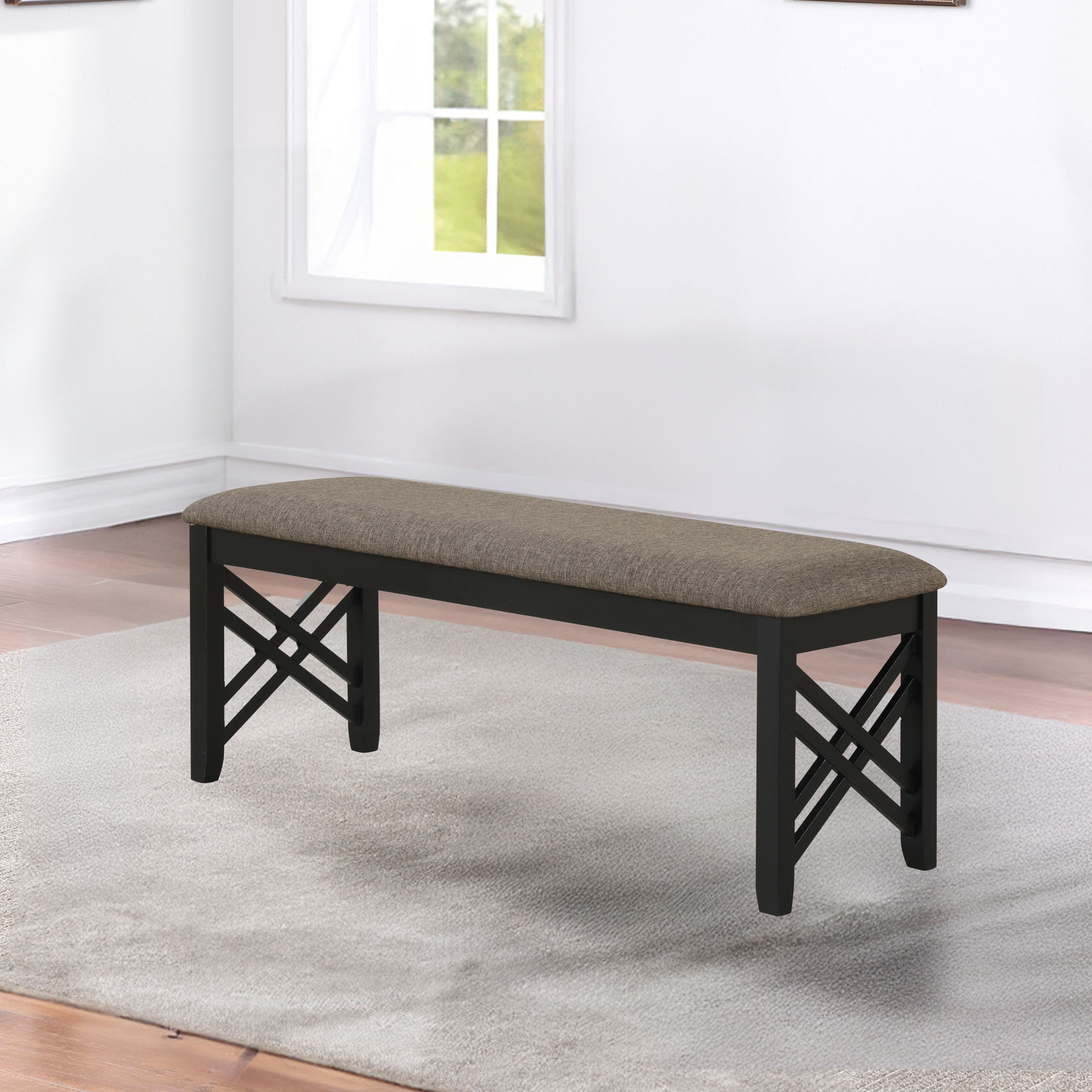 Potomac - Dining Bench - Brown / Black, black, view 6