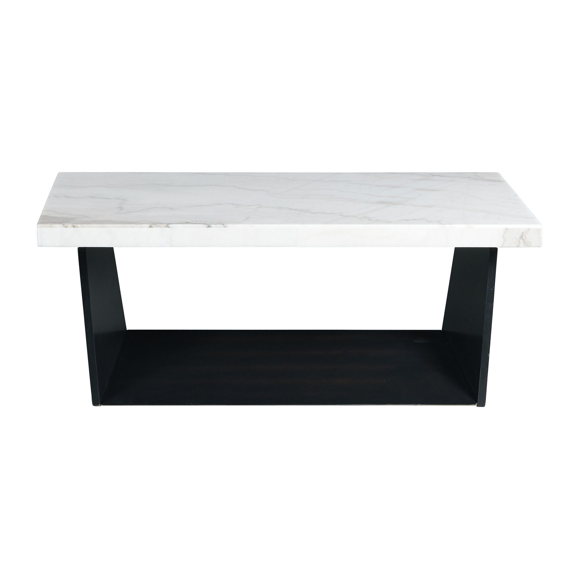 Beckley - Coffee Table With White Marble Top - White