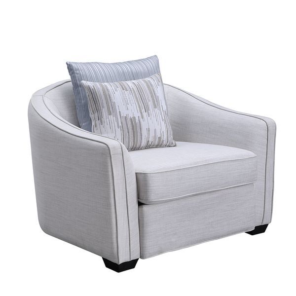 Mahler II - Chair With 2 Pillows - Beige Linen, beige