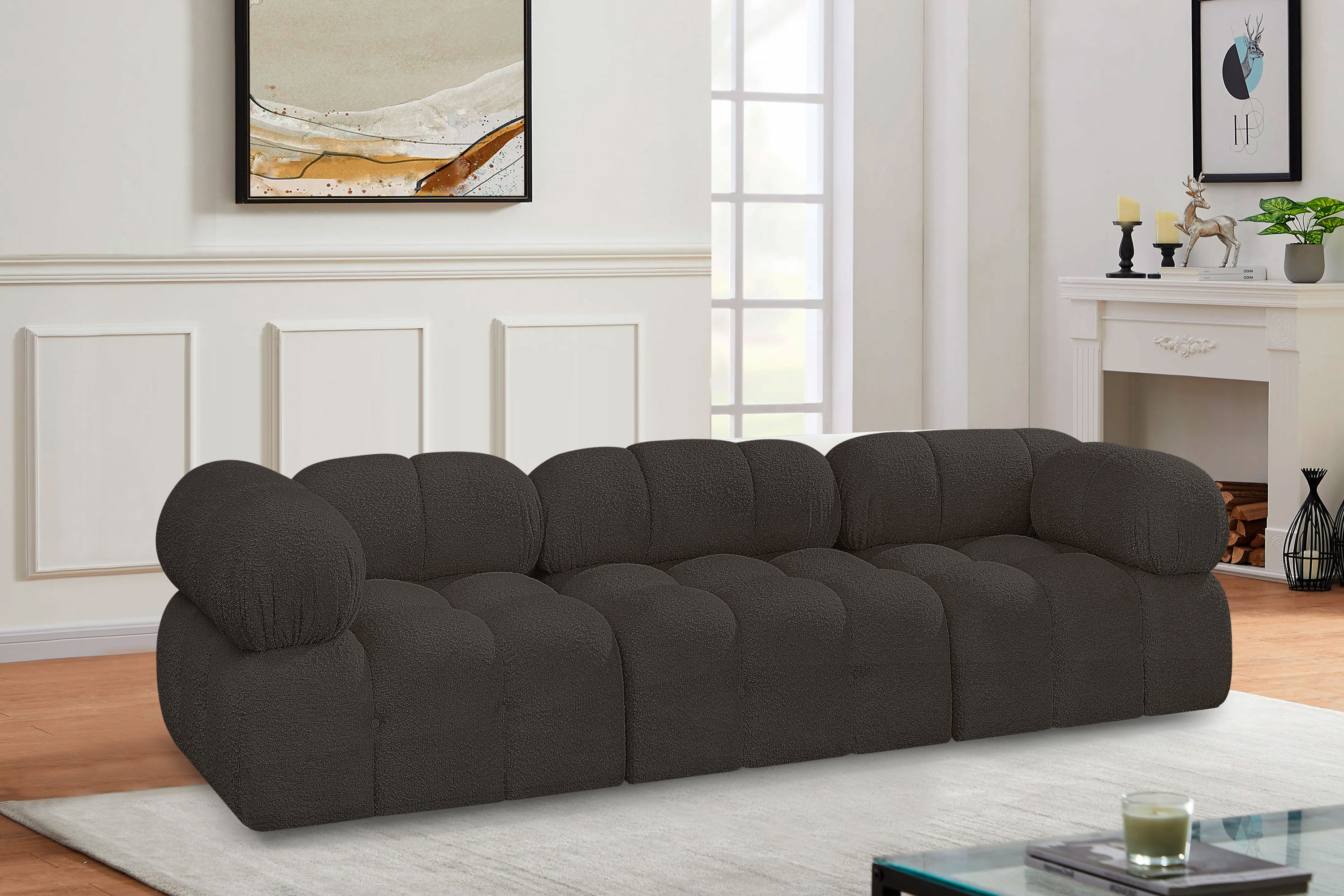 Ames - 3 Piece Modular Sofa - Brown