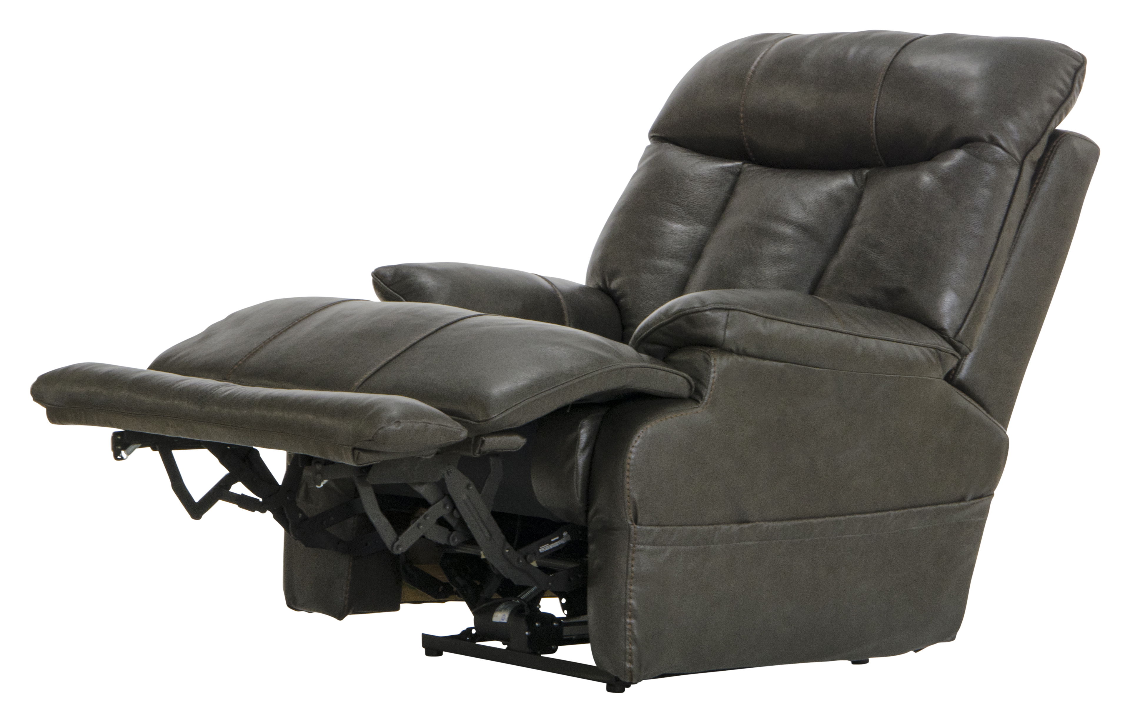 Naples - Power Headrest With Lumbar Power Lay Flat Recliner With Extended Ottoman - Steel