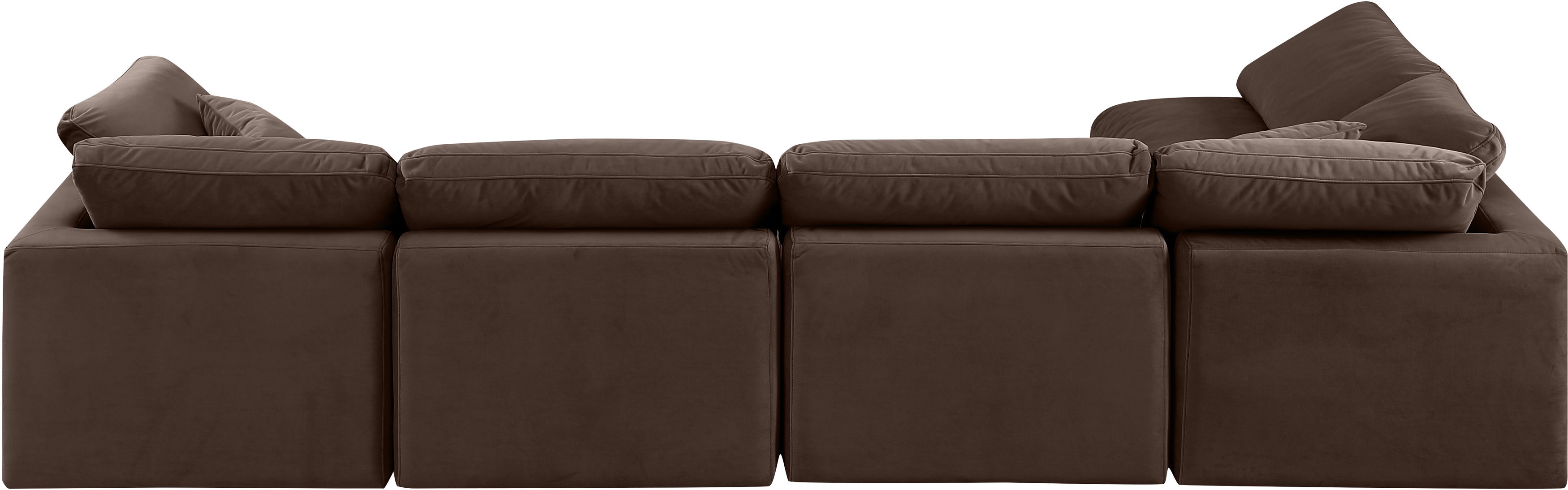Indulge - Velvet 5 Piece Modular Sectional - Brown