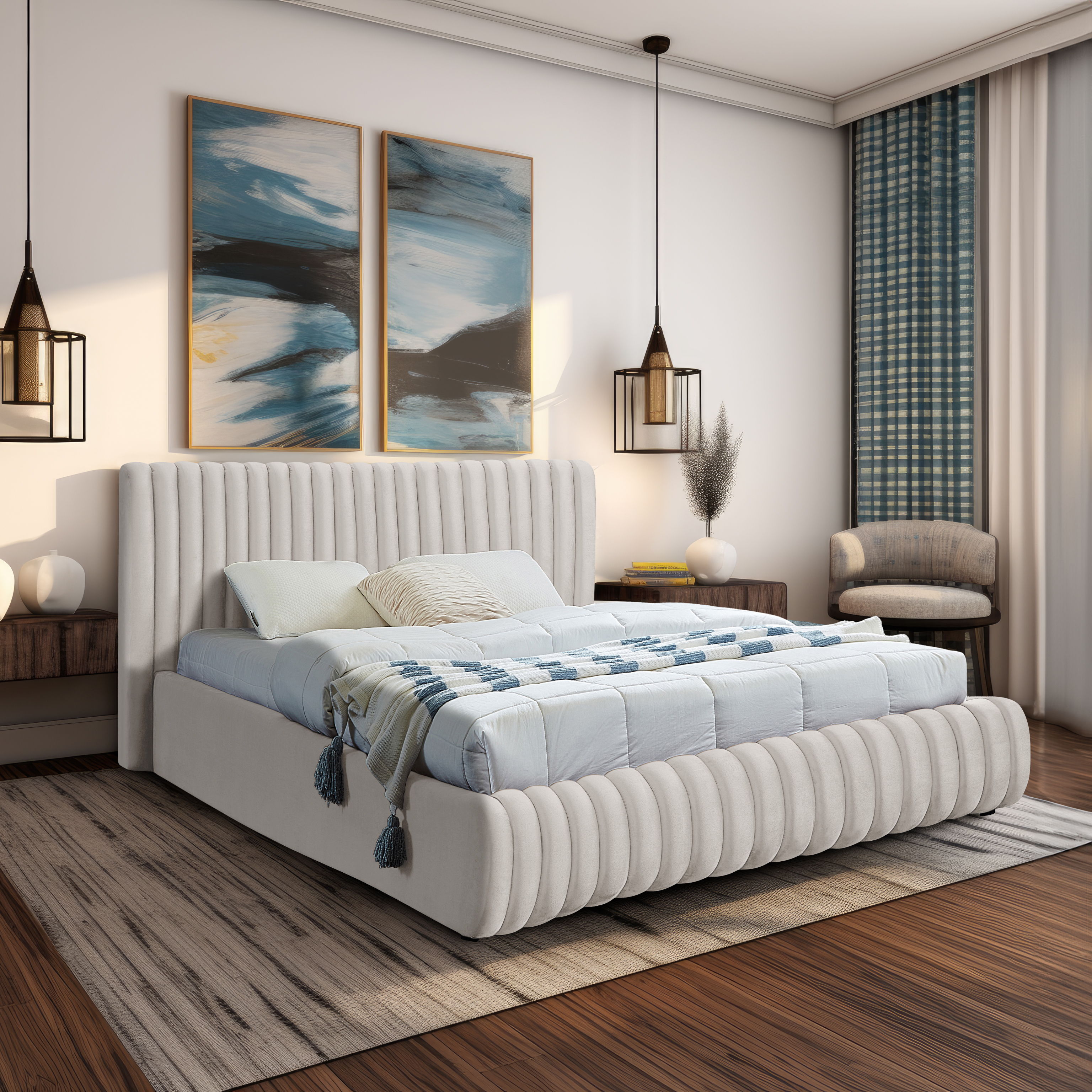 Nico - King Bed - Cream